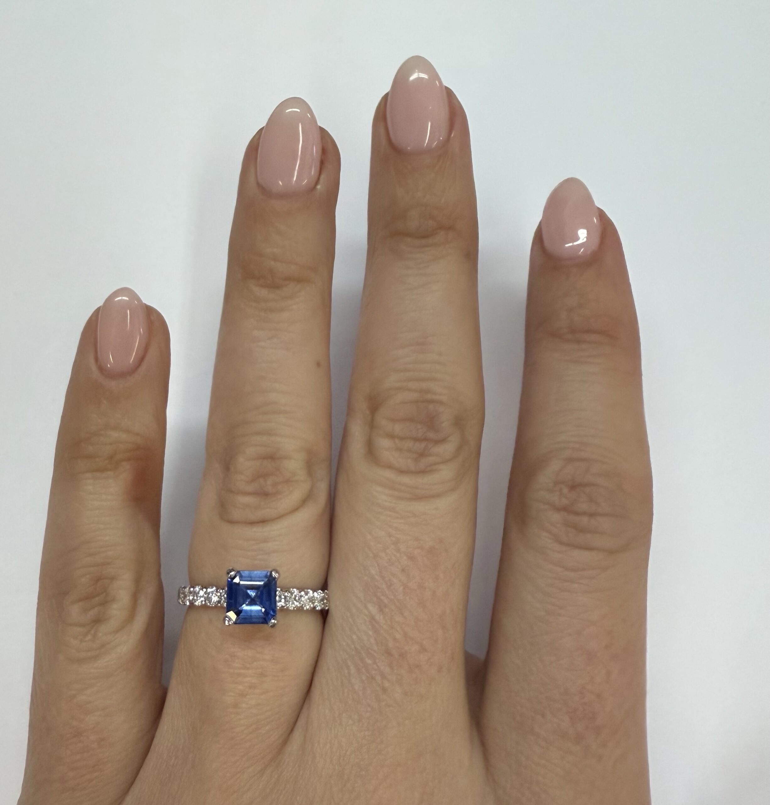 14k White Gold Genuine .83 Cttw Ceylon Sapphire & Diamond Ring - Image 28