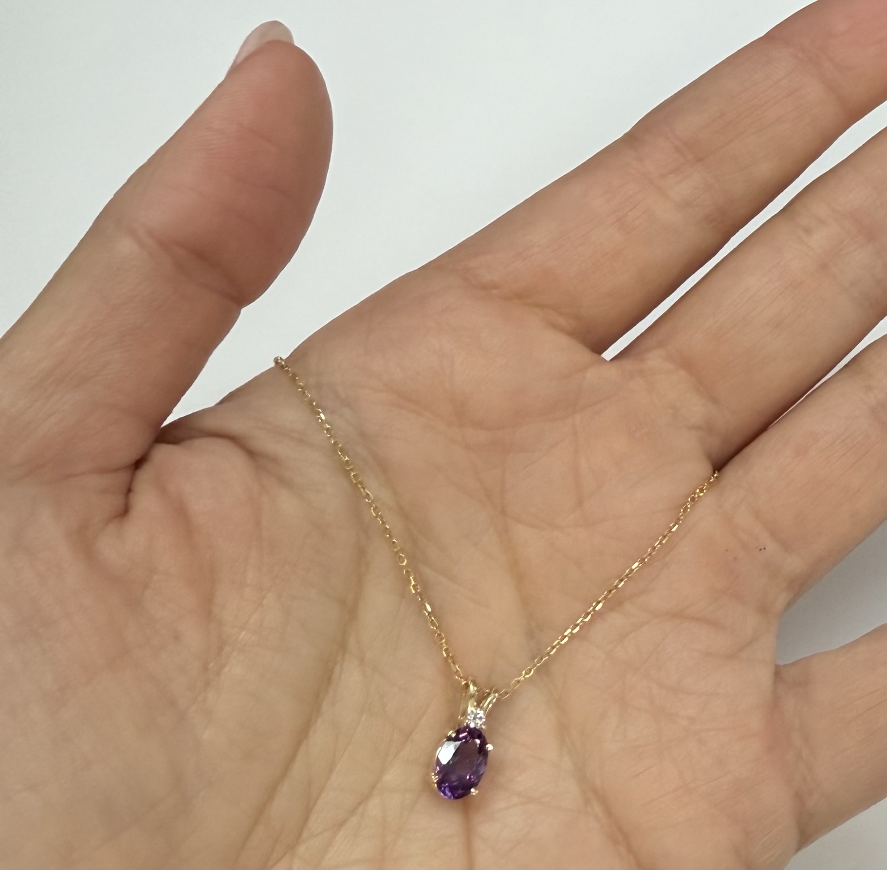 14k Yellow Gold Genuine .71 Cttw Amethyst & Diamond Basket Set Pendant - Image 33