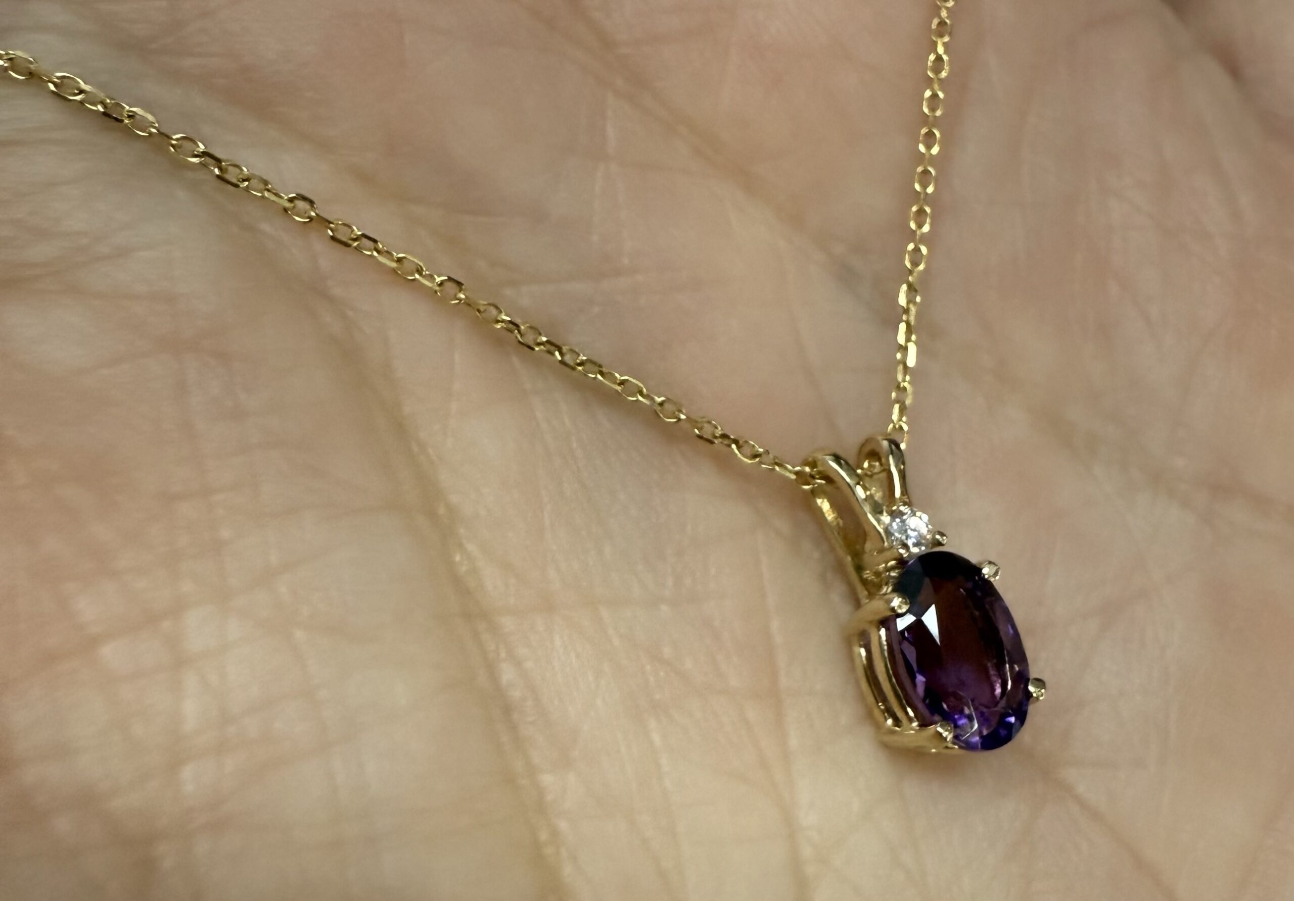 14k Yellow Gold Genuine .71 Cttw Amethyst & Diamond Basket Set Pendant - Image 39