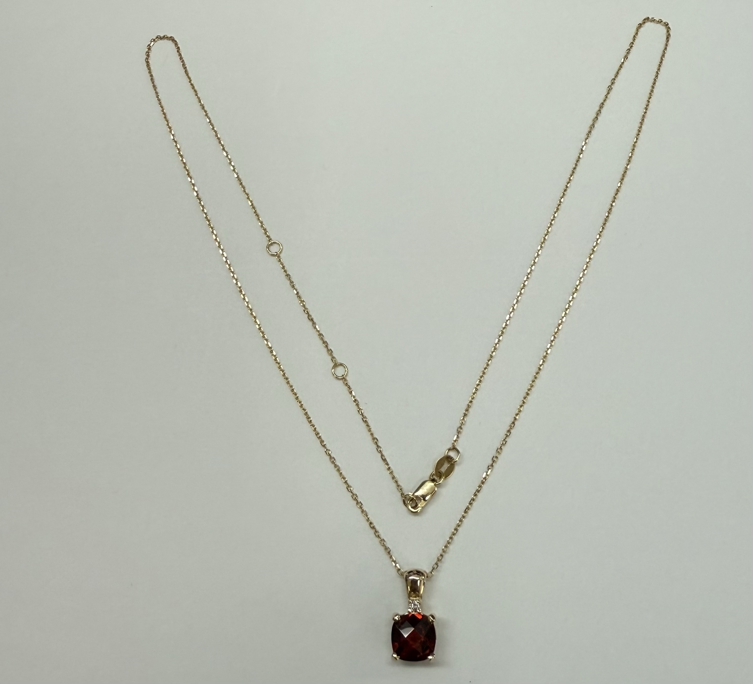 14k Yellow Gold Genuine 1.75 Cttw Garnet & Diamond Pendant