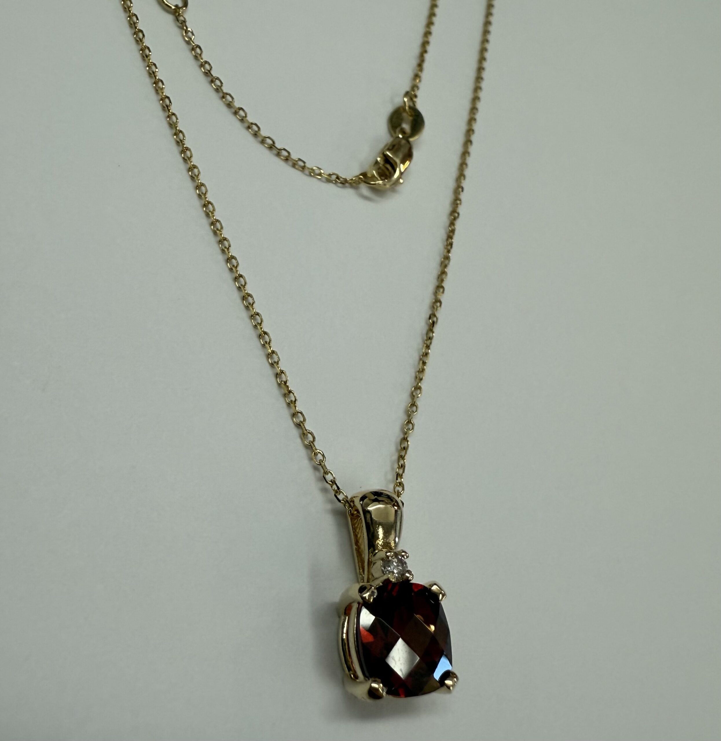 14k Yellow Gold Genuine 1.75 Cttw Garnet & Diamond Pendant - Image 13