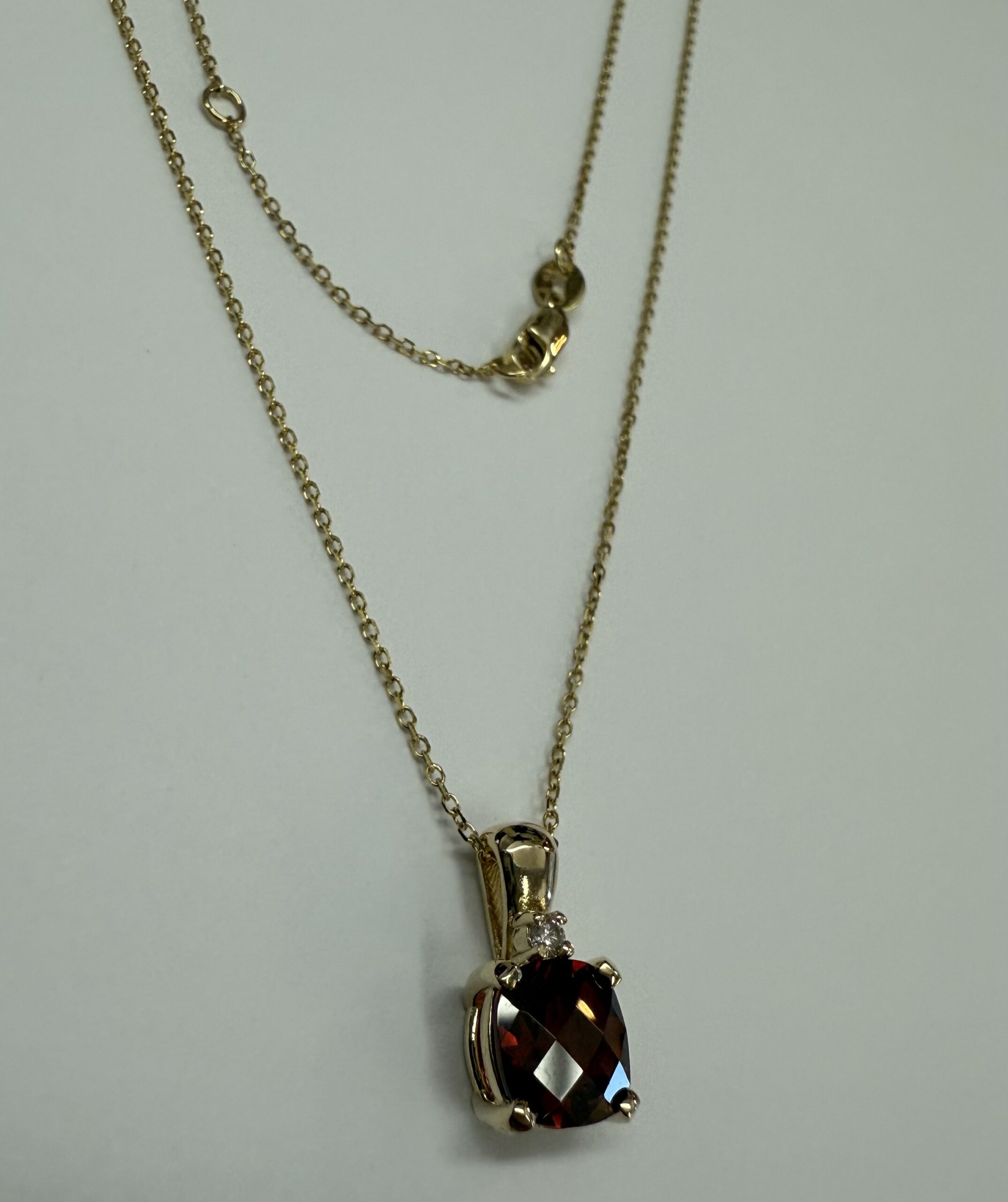 14k Yellow Gold Genuine 1.75 Cttw Garnet & Diamond Pendant - Image 14