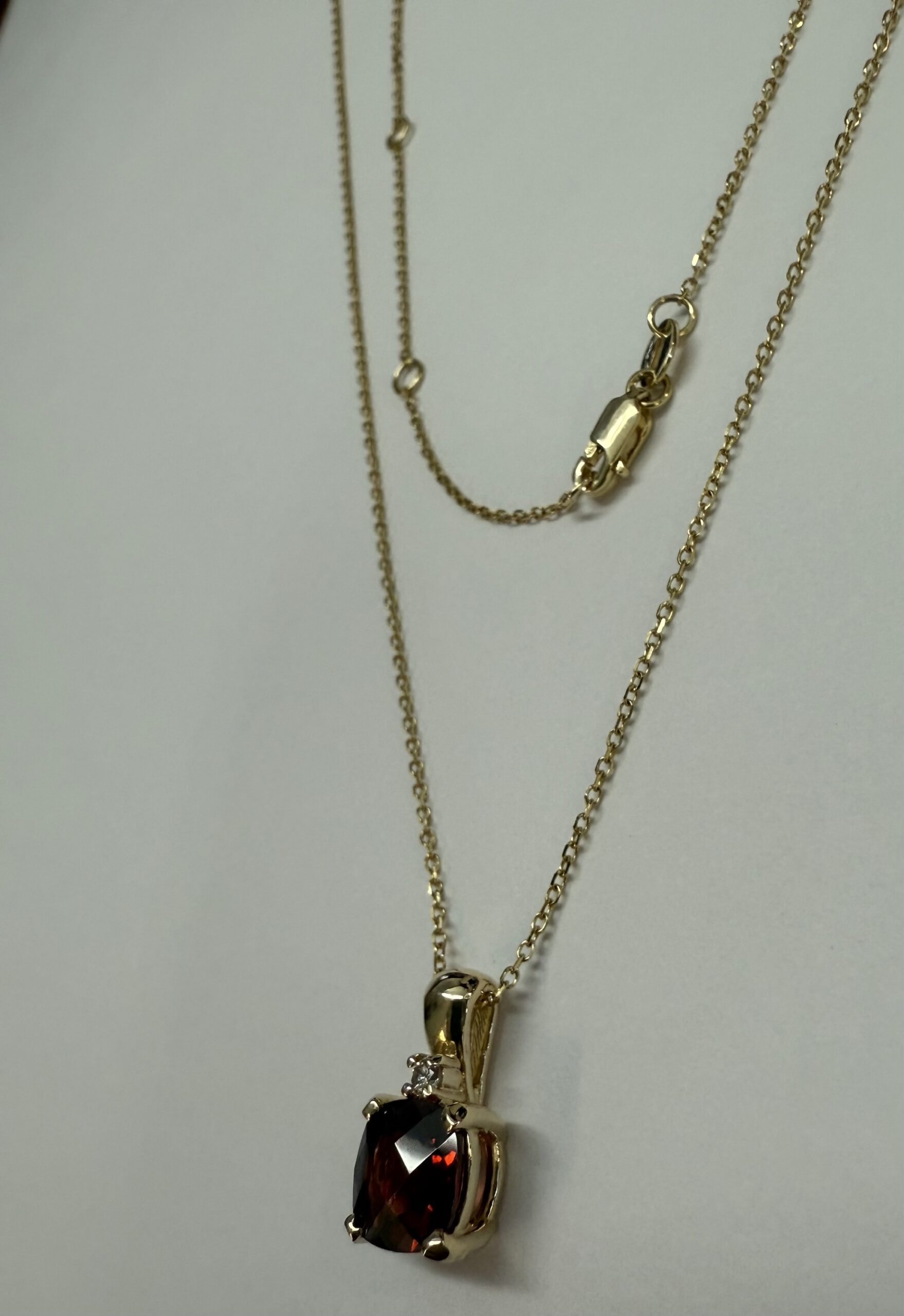 14k Yellow Gold Genuine 1.75 Cttw Garnet & Diamond Pendant - Image 18