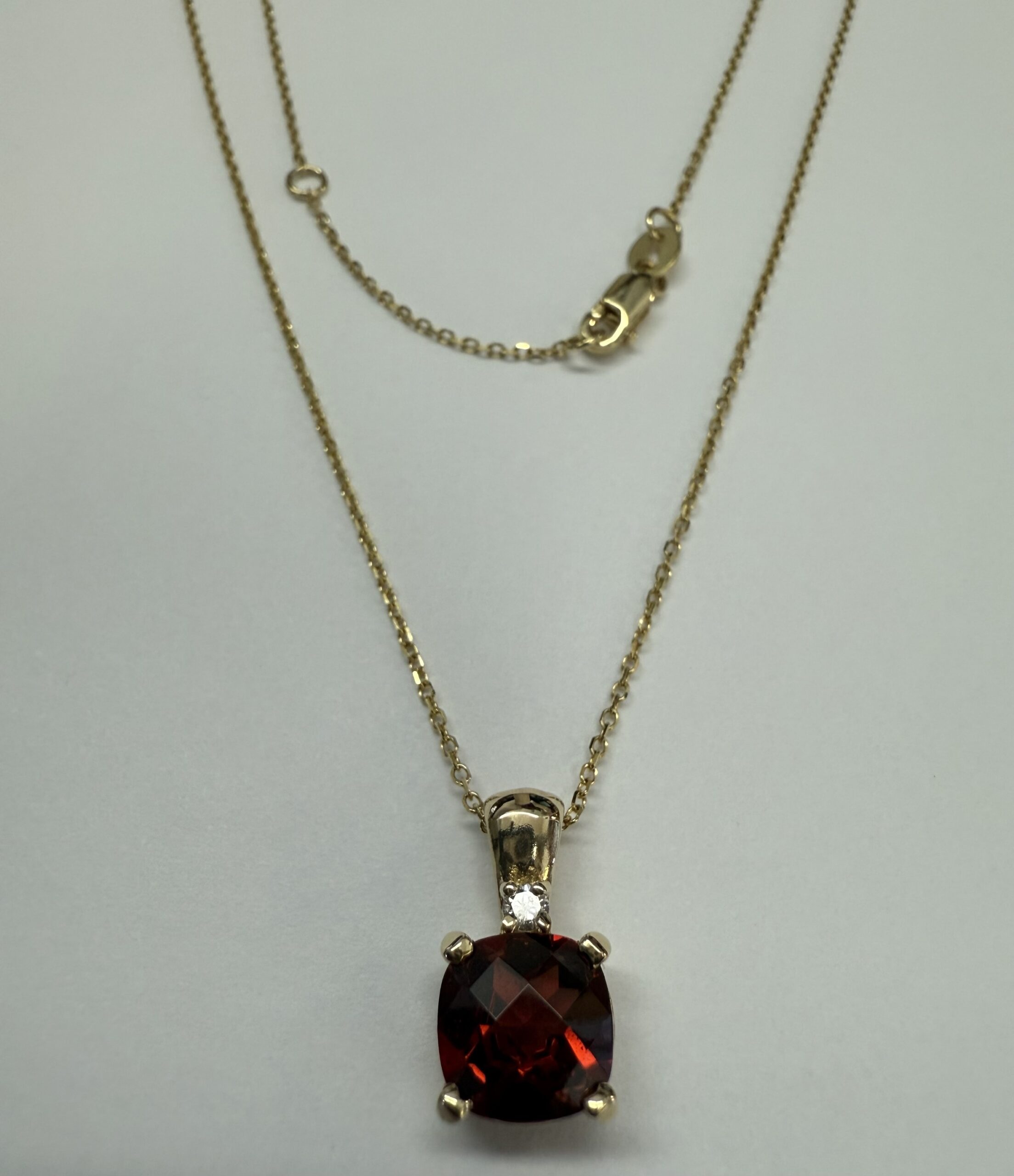 14k Yellow Gold Genuine 1.75 Cttw Garnet & Diamond Pendant - Image 19