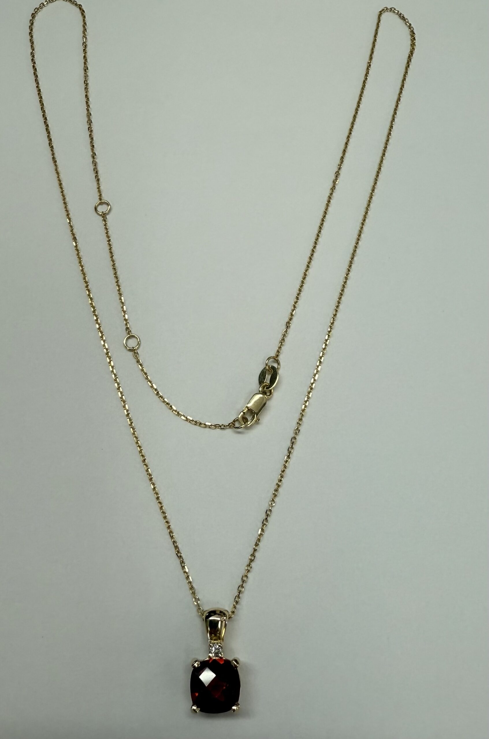 14k Yellow Gold Genuine 1.75 Cttw Garnet & Diamond Pendant - Image 20