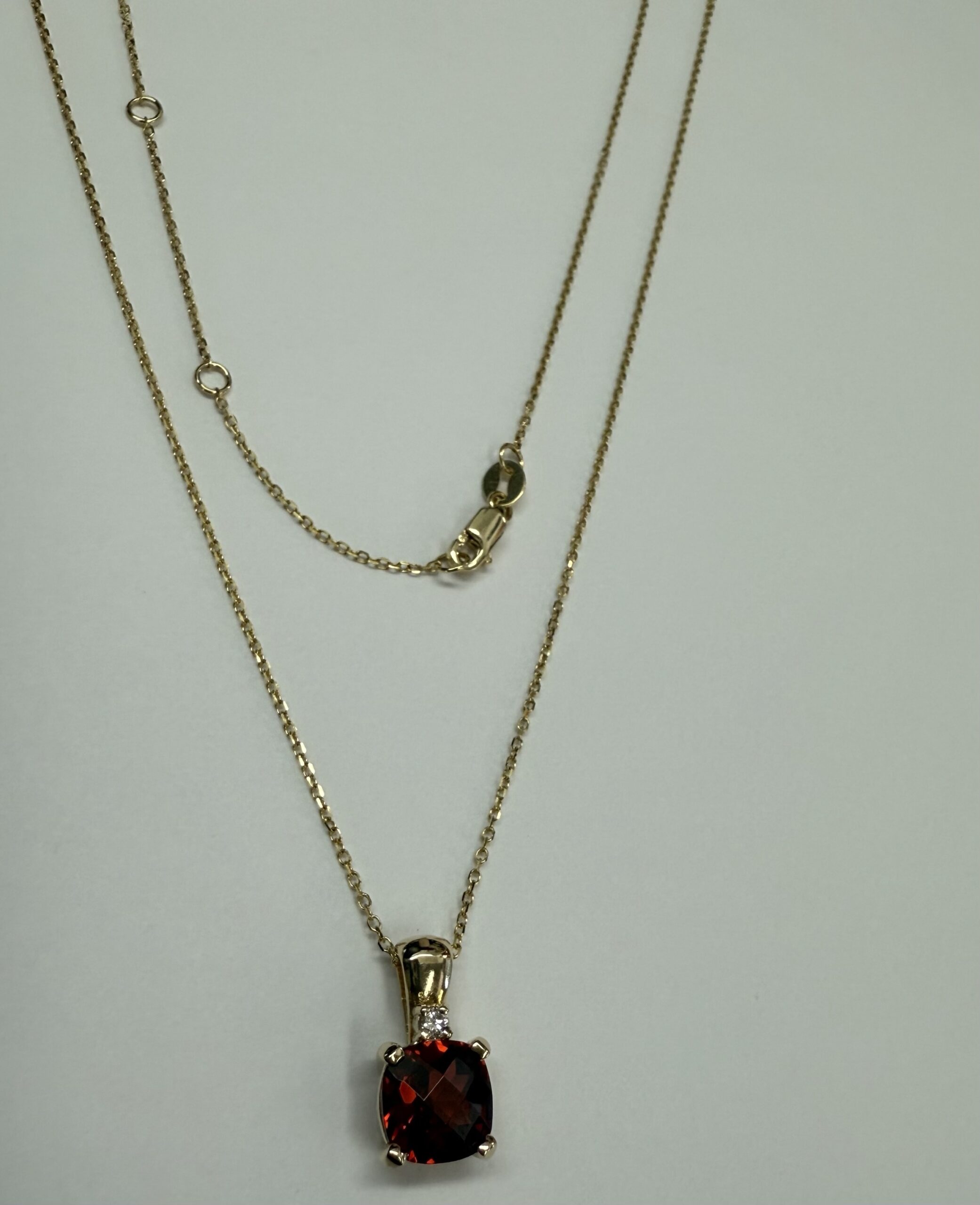 14k Yellow Gold Genuine 1.75 Cttw Garnet & Diamond Pendant - Image 21