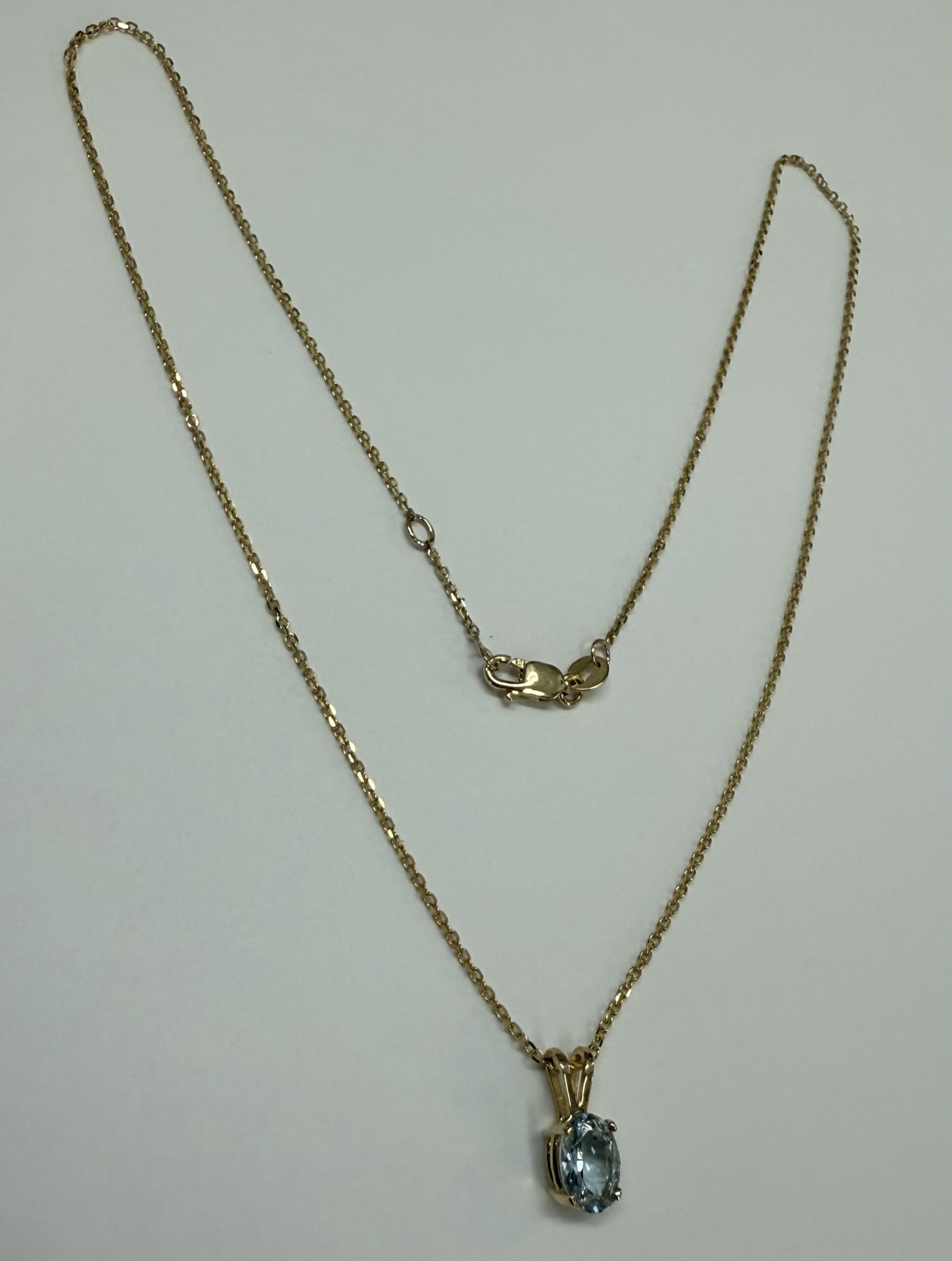 14k Yellow Gold Genuine .73 Cttw Aquamarine Pendant - Image 4