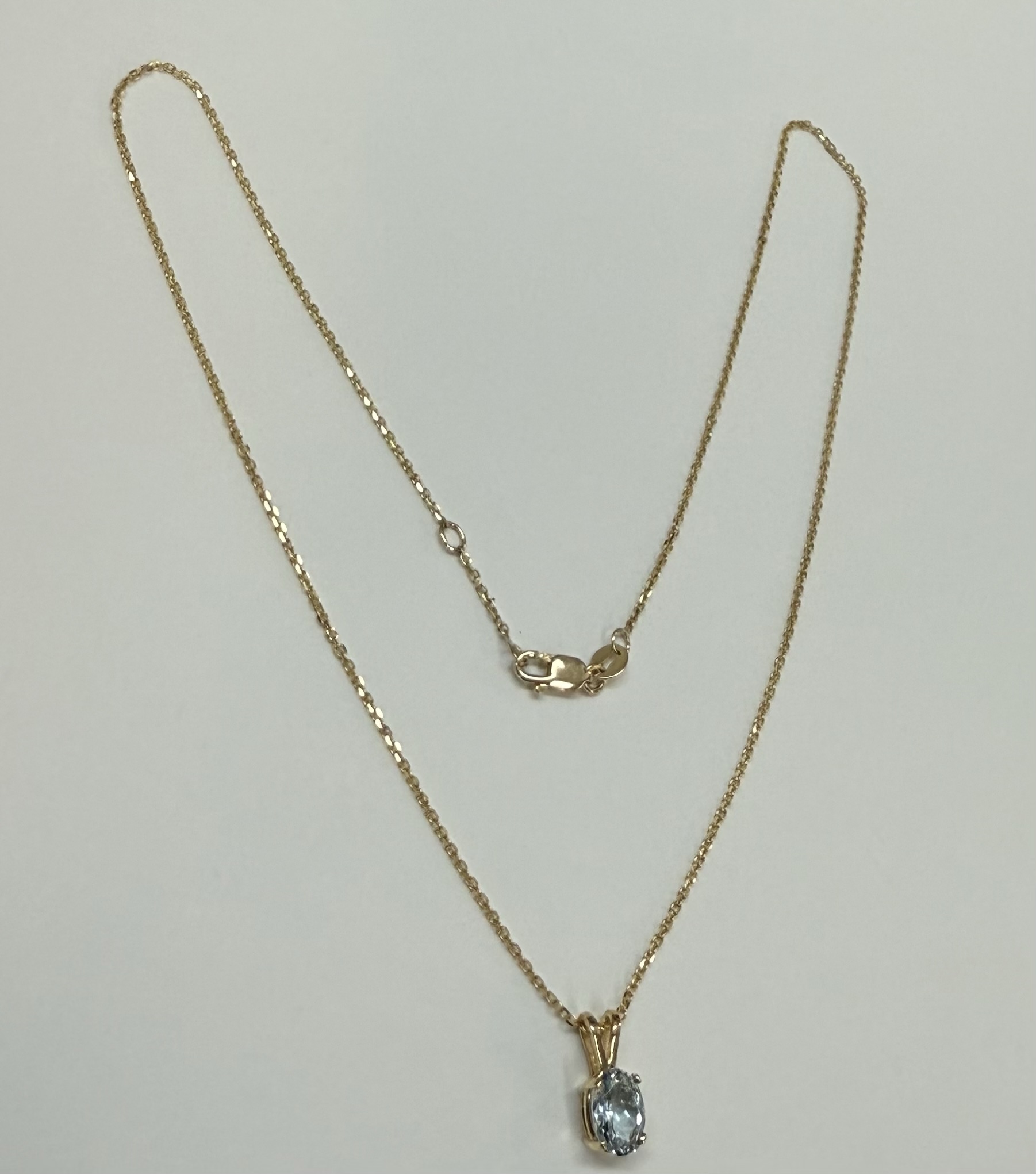 14k Yellow Gold Genuine .73 Cttw Aquamarine Pendant - Image 5