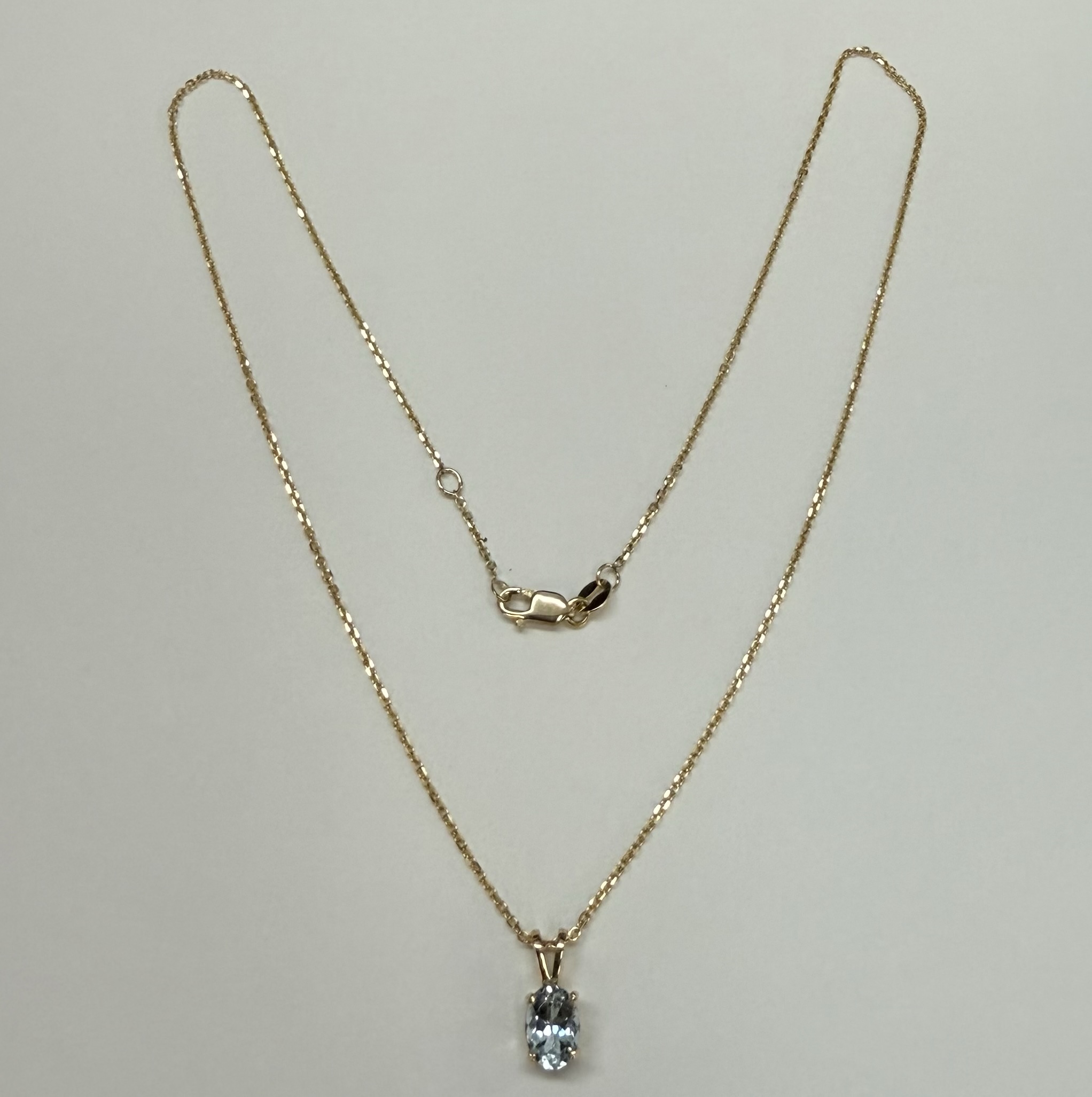 14k Yellow Gold Genuine .73 Cttw Aquamarine Pendant - Image 6