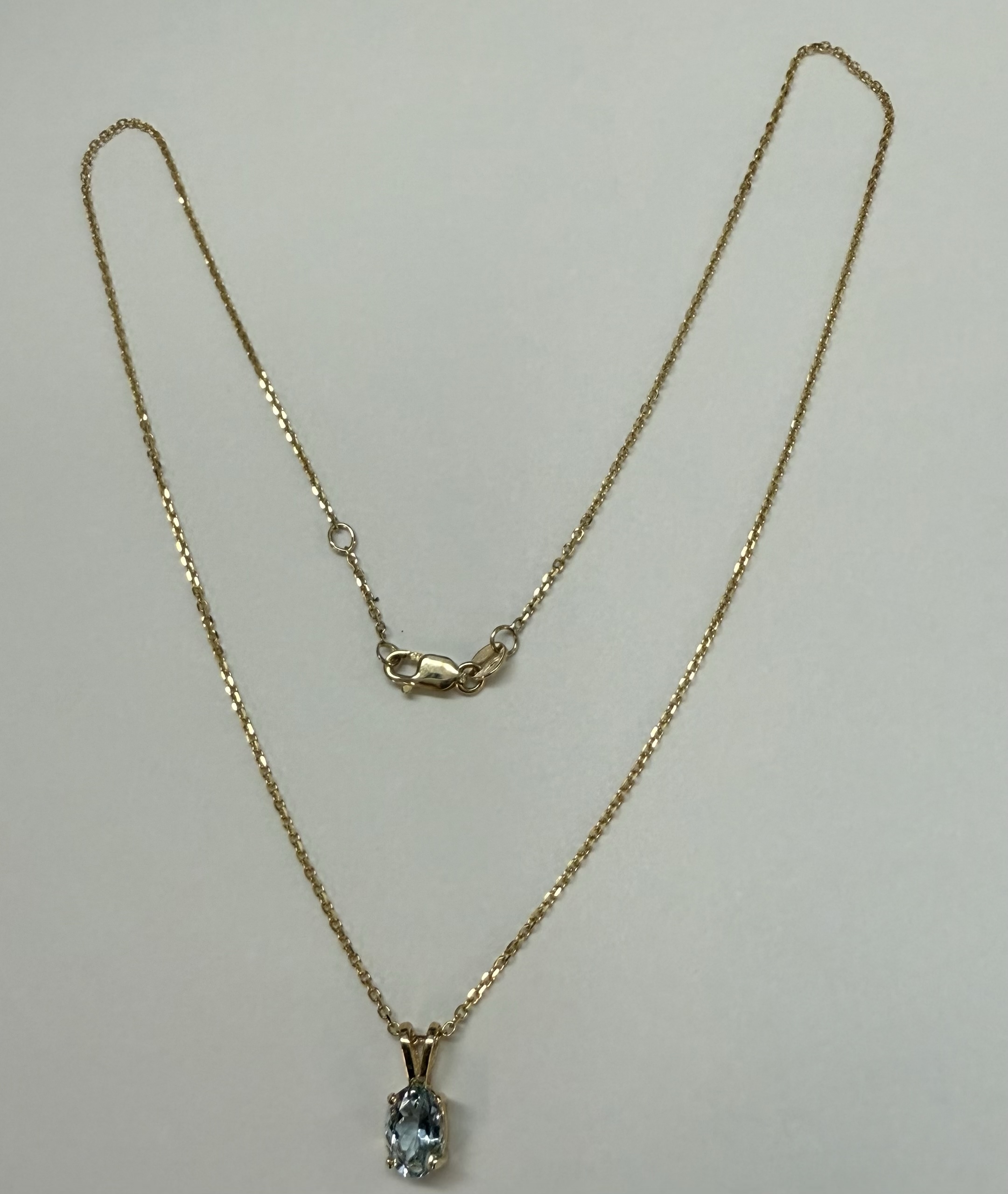 14k Yellow Gold Genuine .73 Cttw Aquamarine Pendant - Image 7