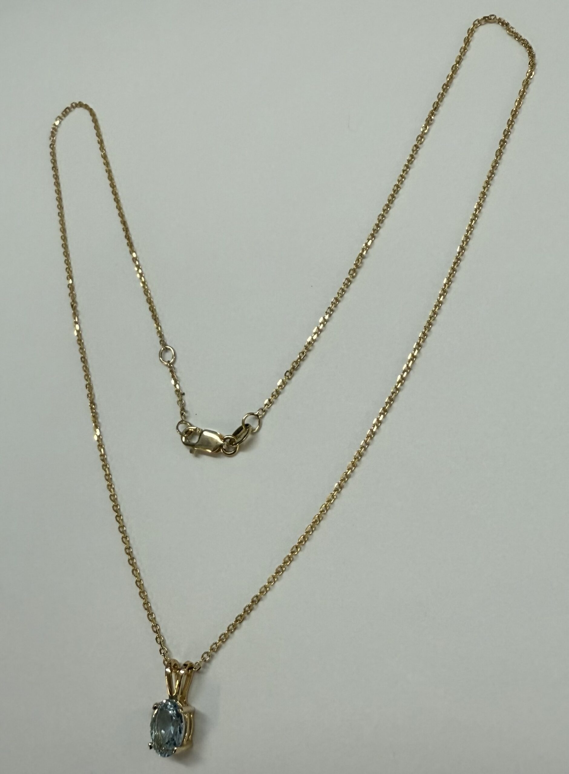 14k Yellow Gold Genuine .73 Cttw Aquamarine Pendant - Image 8