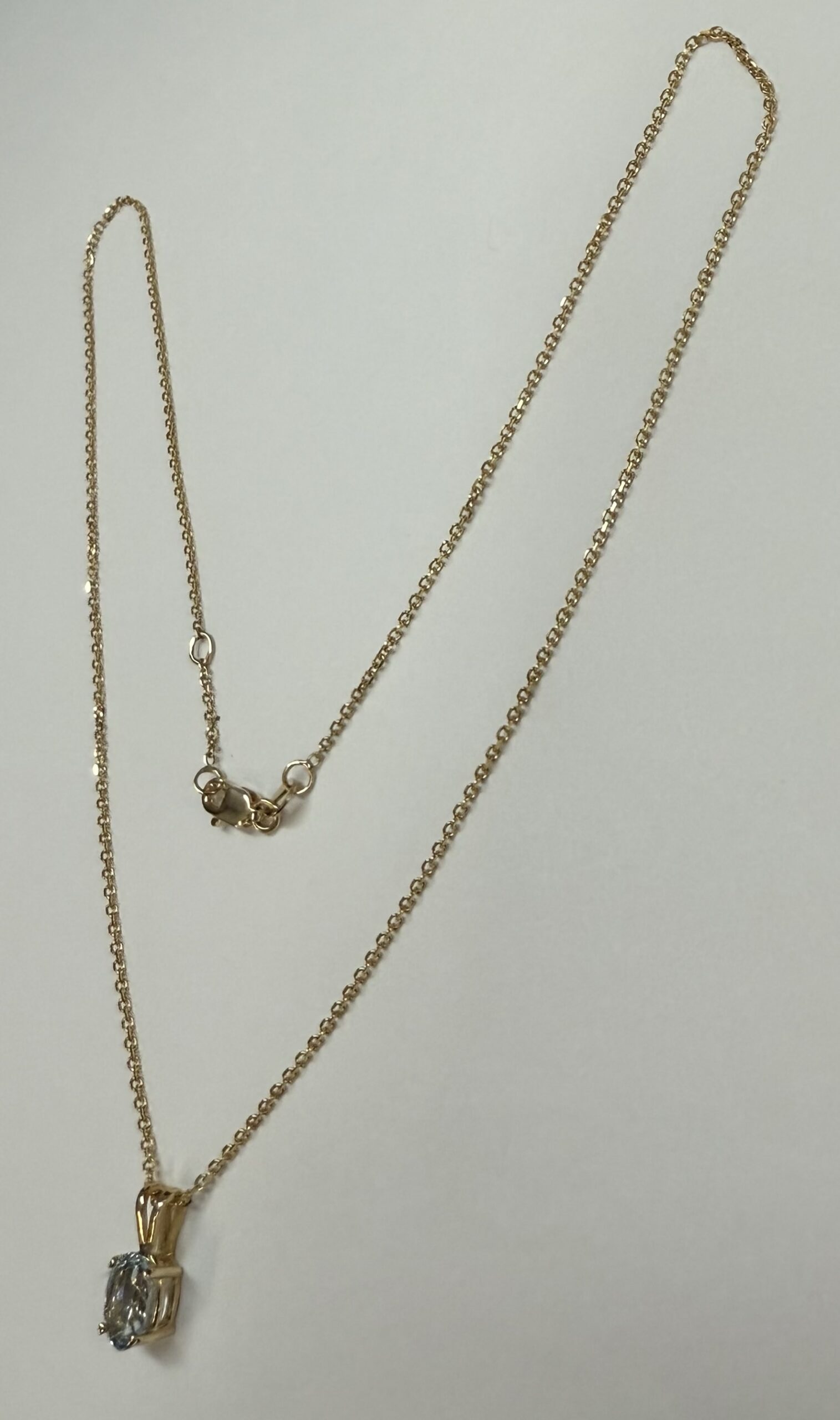 14k Yellow Gold Genuine .73 Cttw Aquamarine Pendant - Image 9