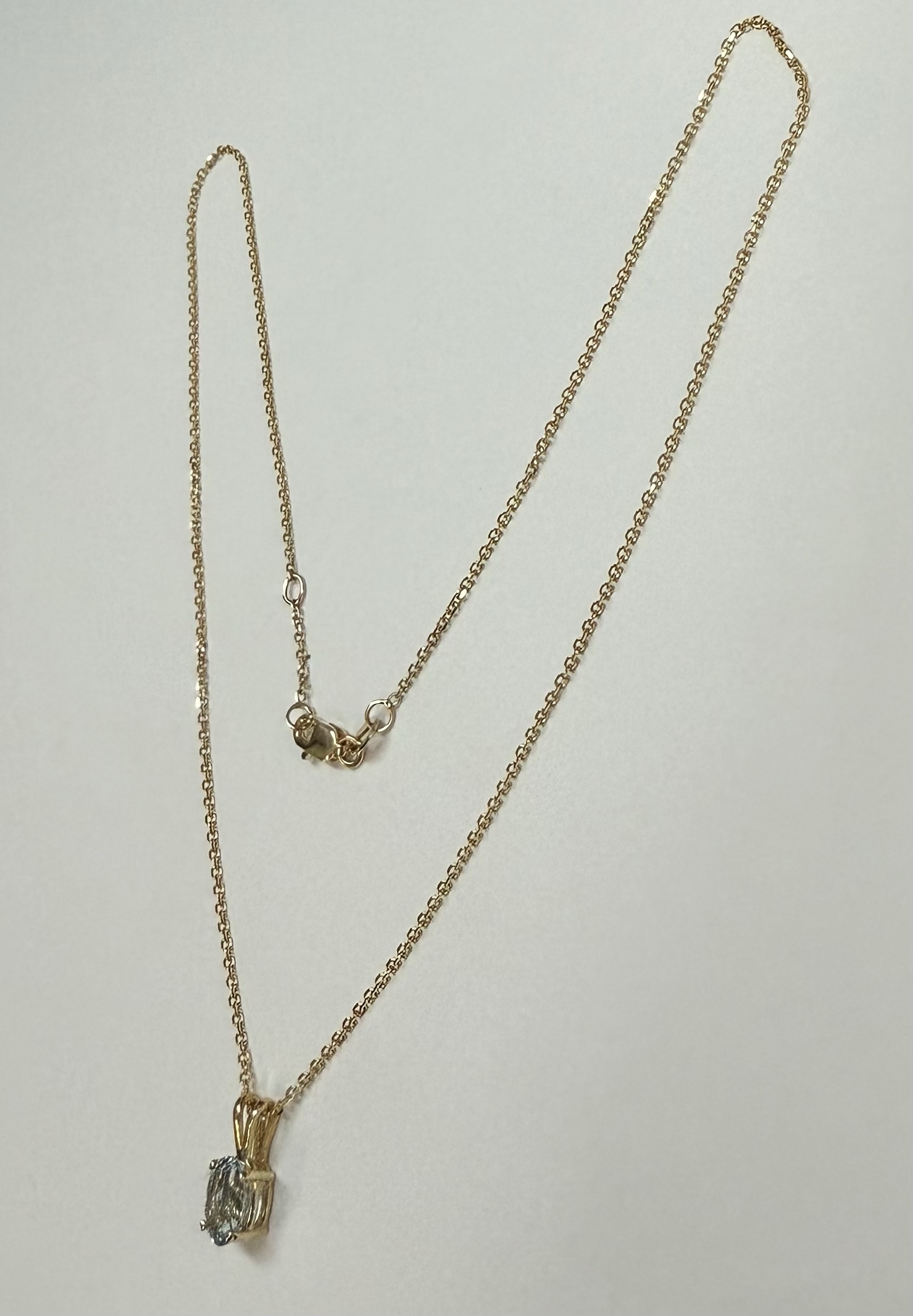 14k Yellow Gold Genuine .73 Cttw Aquamarine Pendant - Image 10