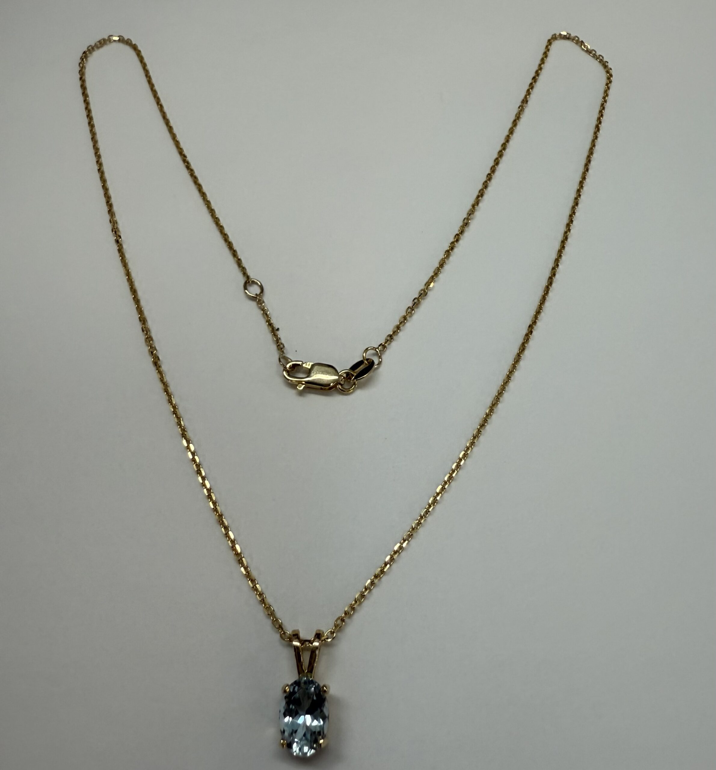 14k Yellow Gold Genuine .73 Cttw Aquamarine Pendant - Image 11