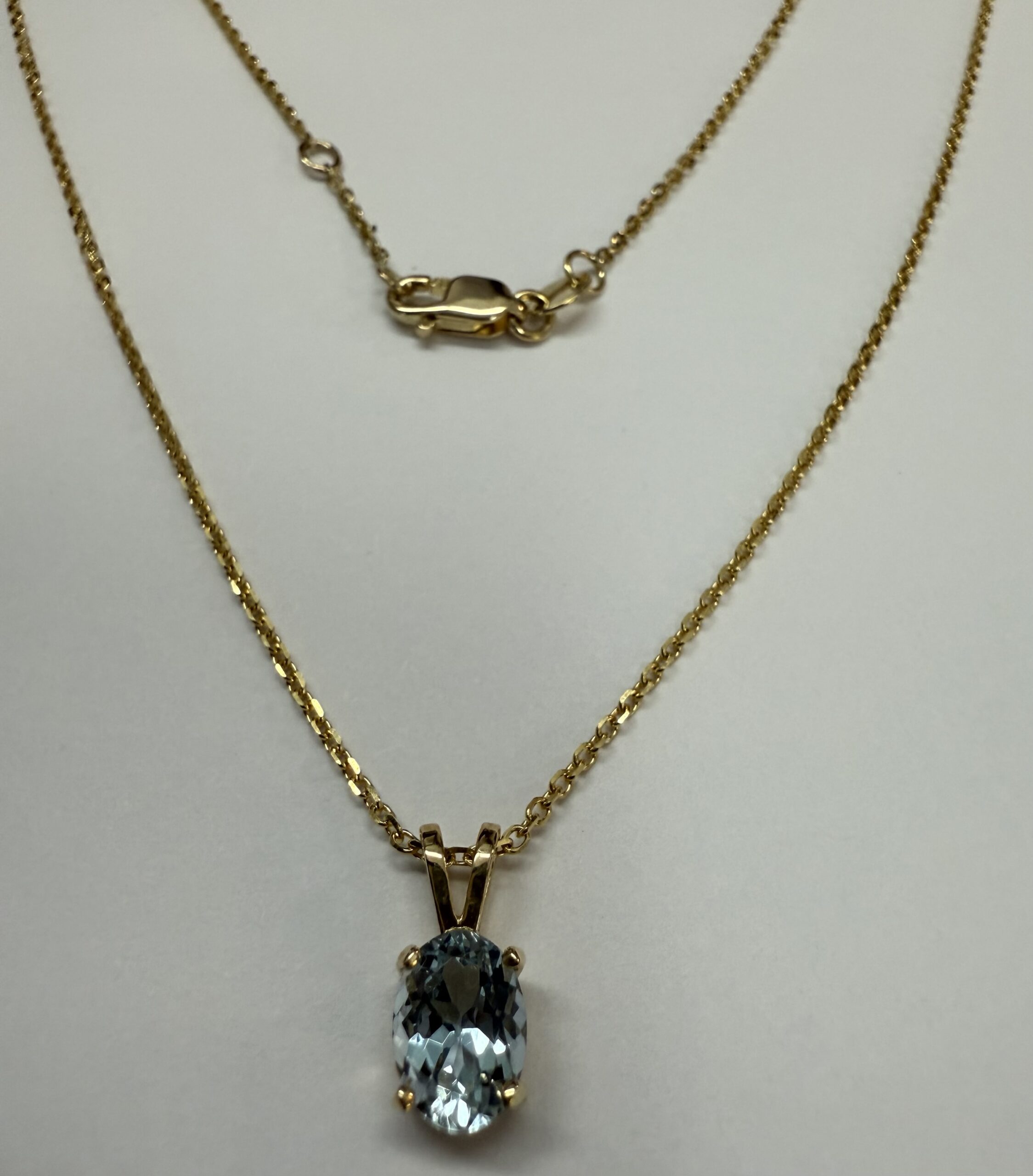14k Yellow Gold Genuine .73 Cttw Aquamarine Pendant - Image 12