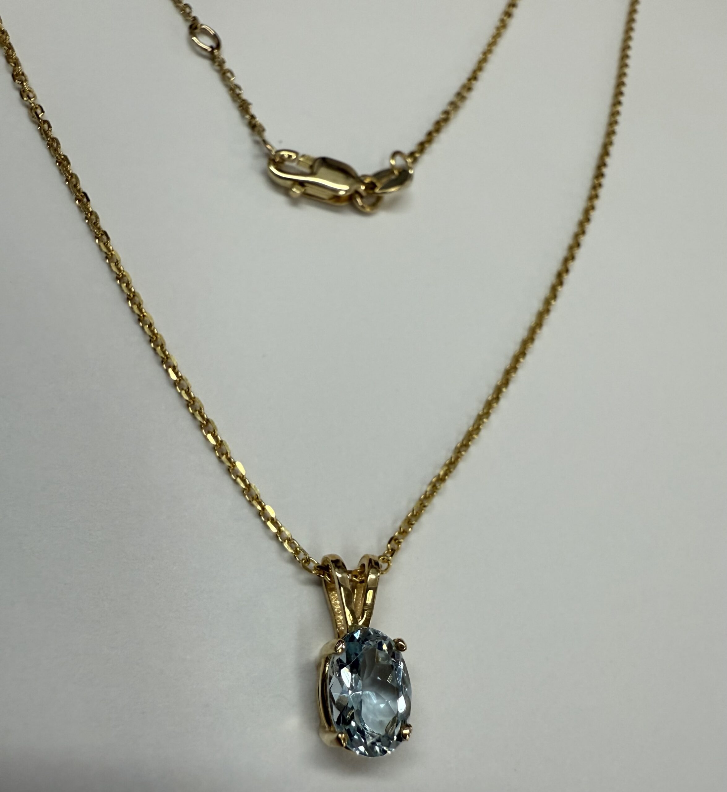 14k Yellow Gold Genuine .73 Cttw Aquamarine Pendant - Image 13