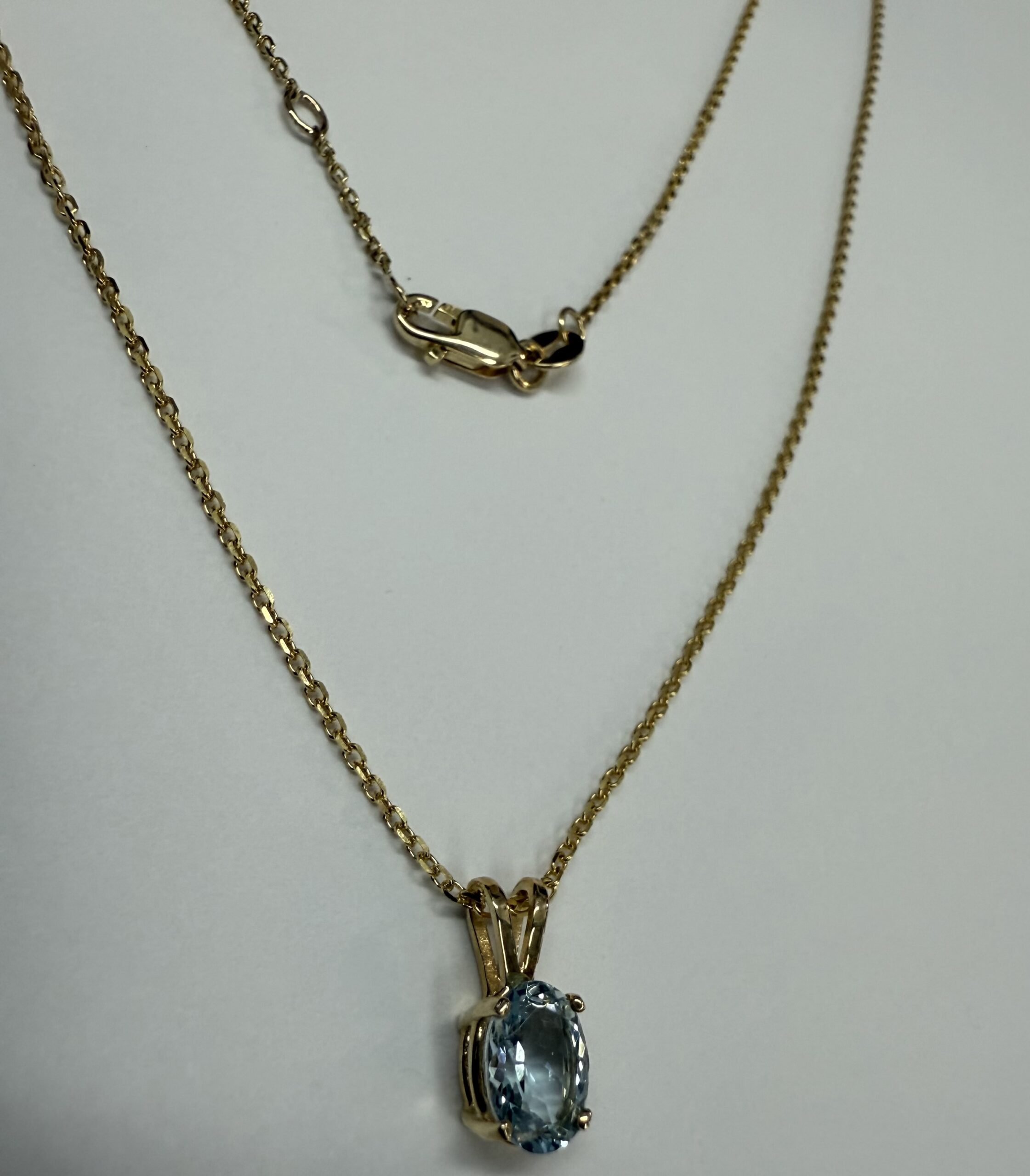 14k Yellow Gold Genuine .73 Cttw Aquamarine Pendant - Image 14