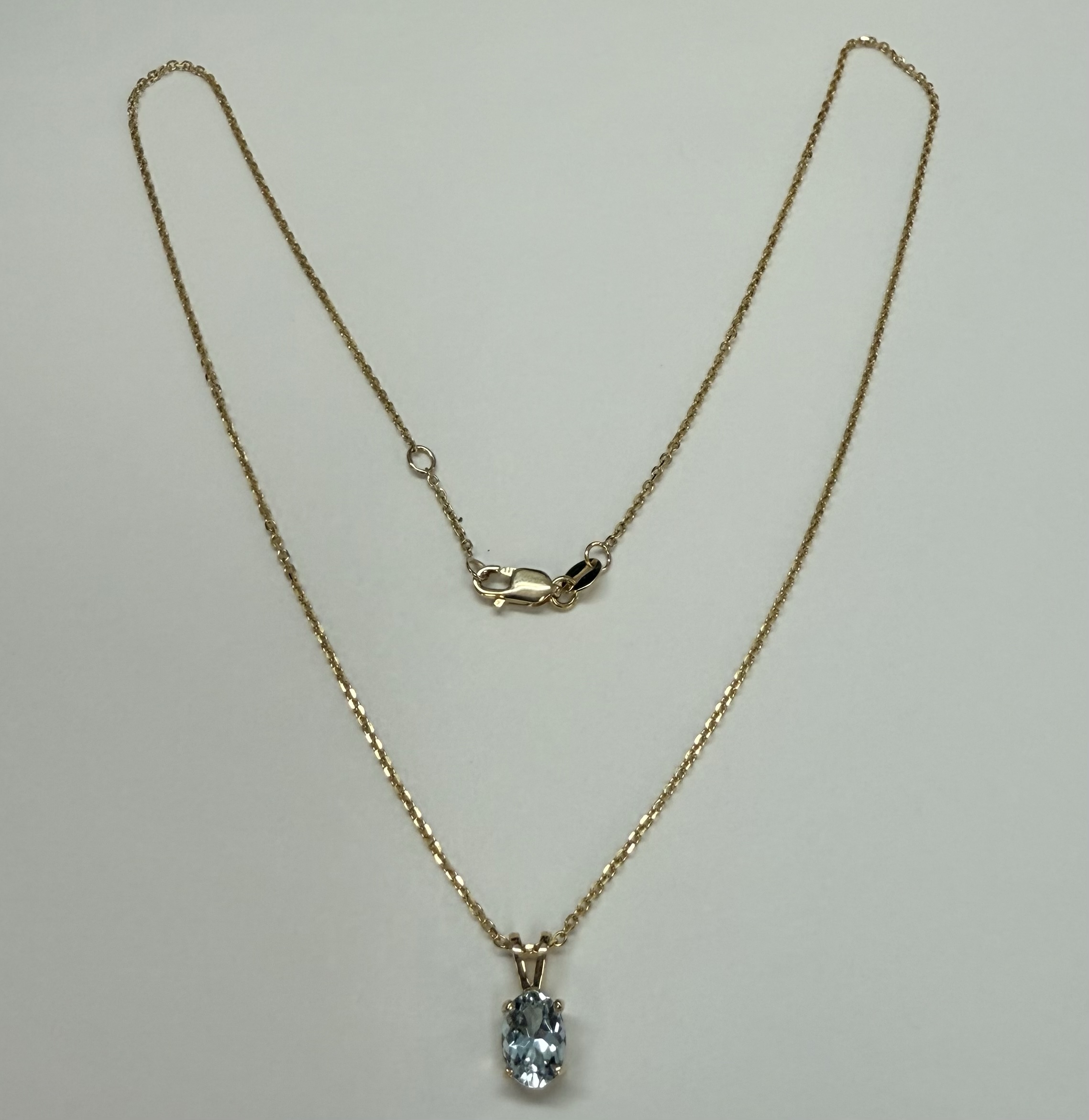 14k Yellow Gold Genuine .73 Cttw Aquamarine Pendant - Image 16