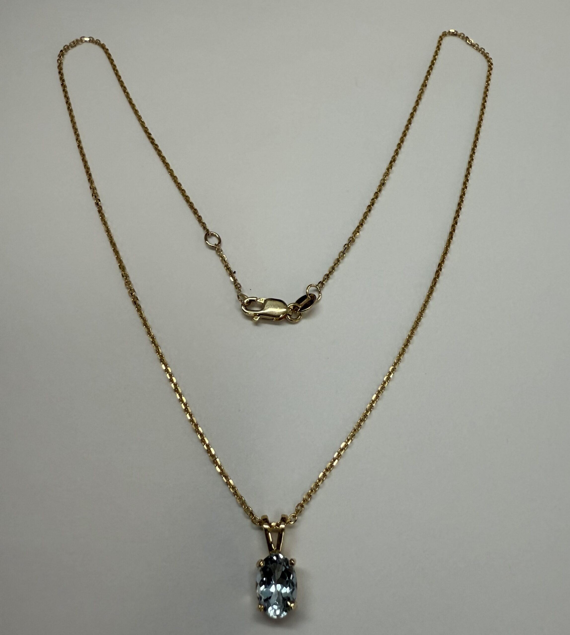 14k Yellow Gold Genuine .73 Cttw Aquamarine Pendant - Image 18