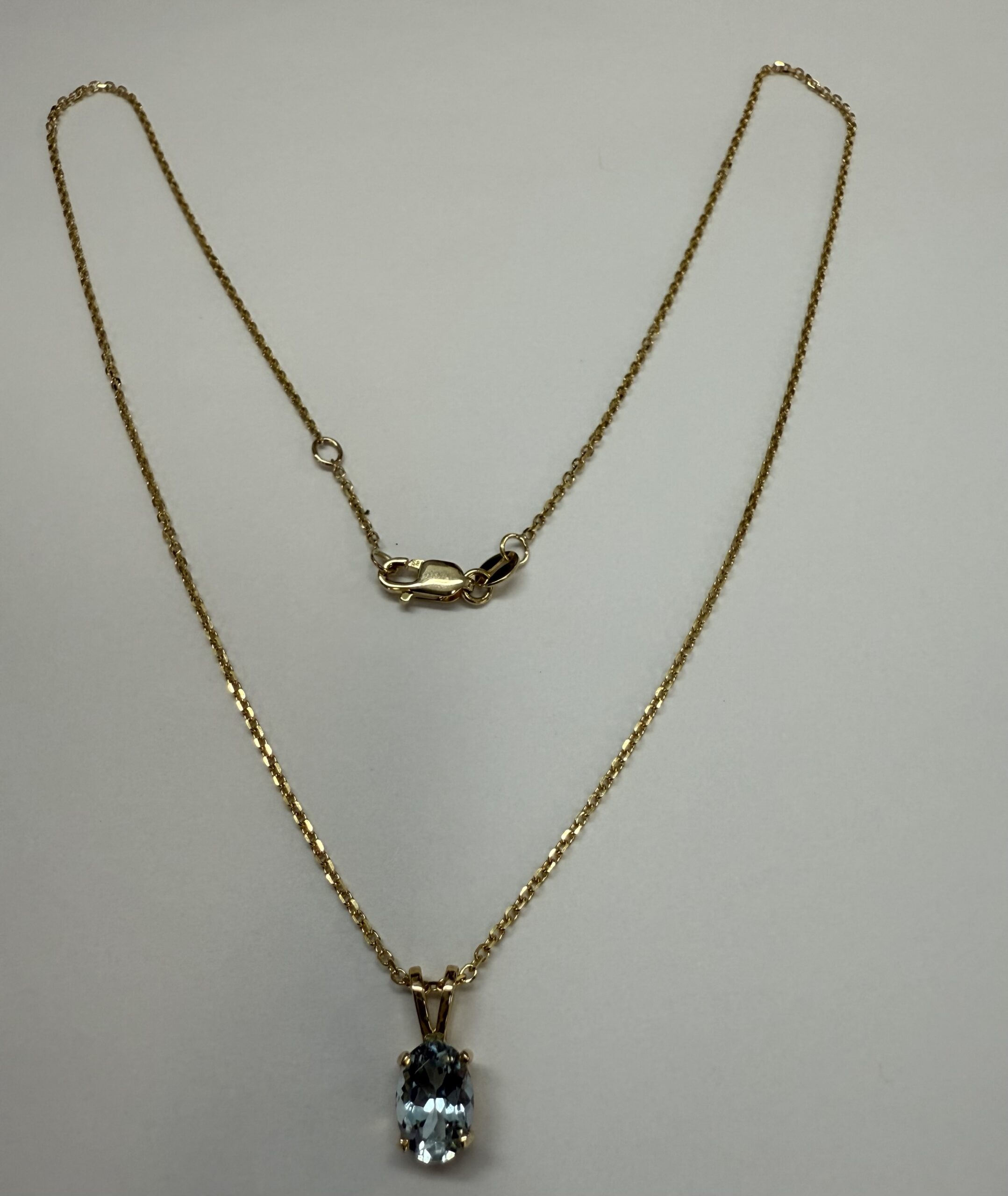 14k Yellow Gold Genuine .73 Cttw Aquamarine Pendant - Image 19