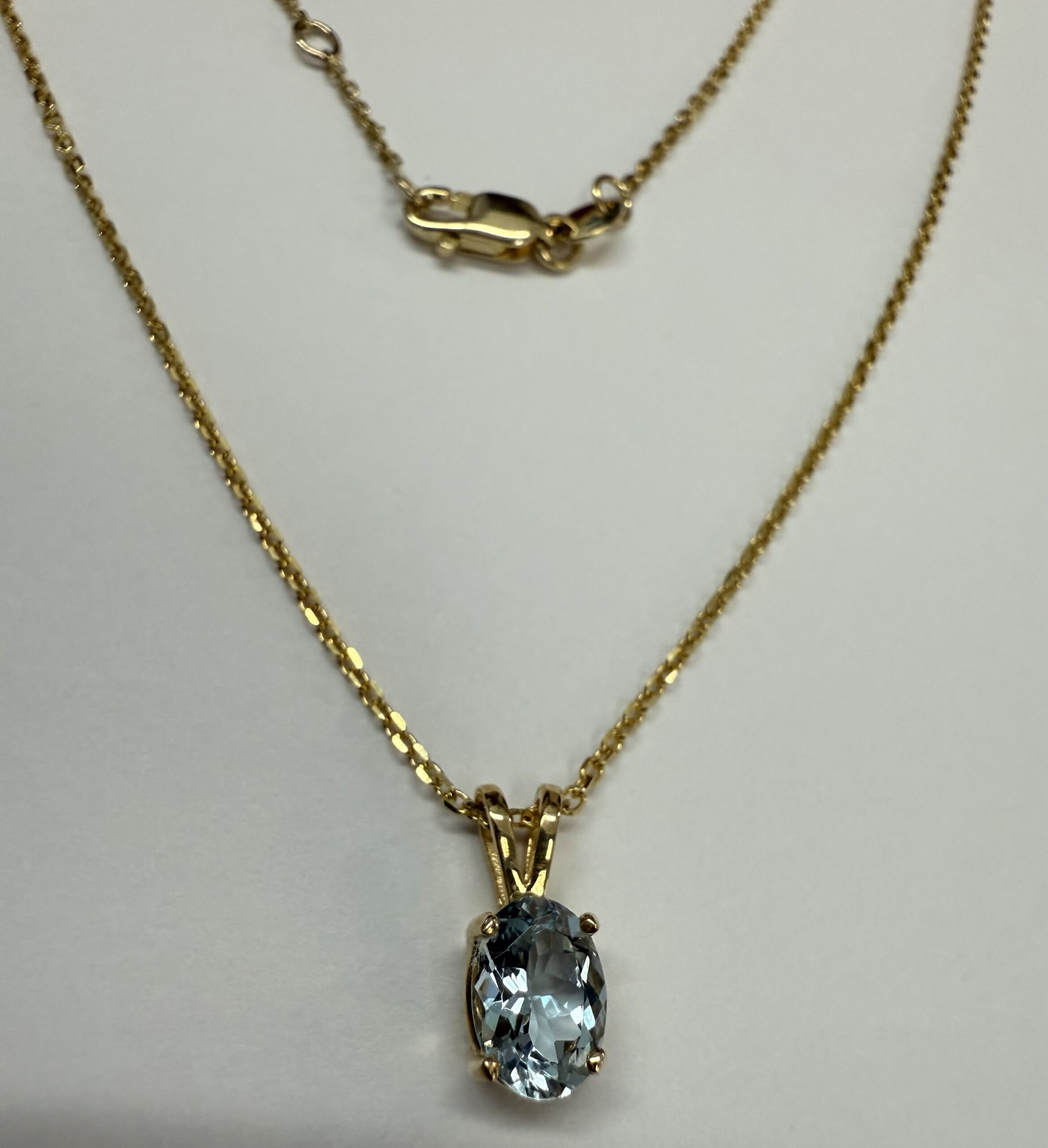 14k Yellow Gold Genuine .73 Cttw Aquamarine Pendant - Image 20