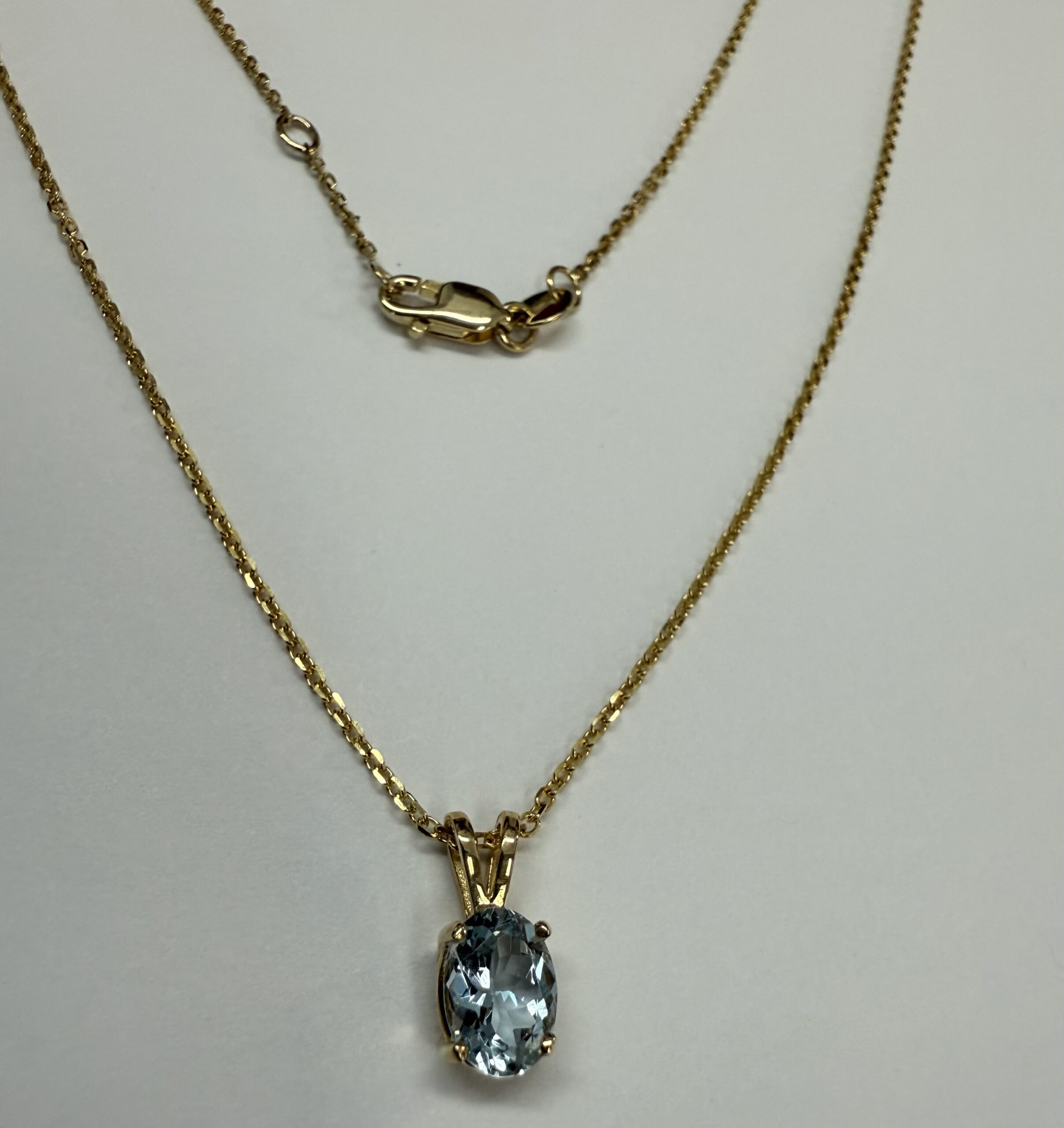 14k Yellow Gold Genuine .73 Cttw Aquamarine Pendant - Image 21