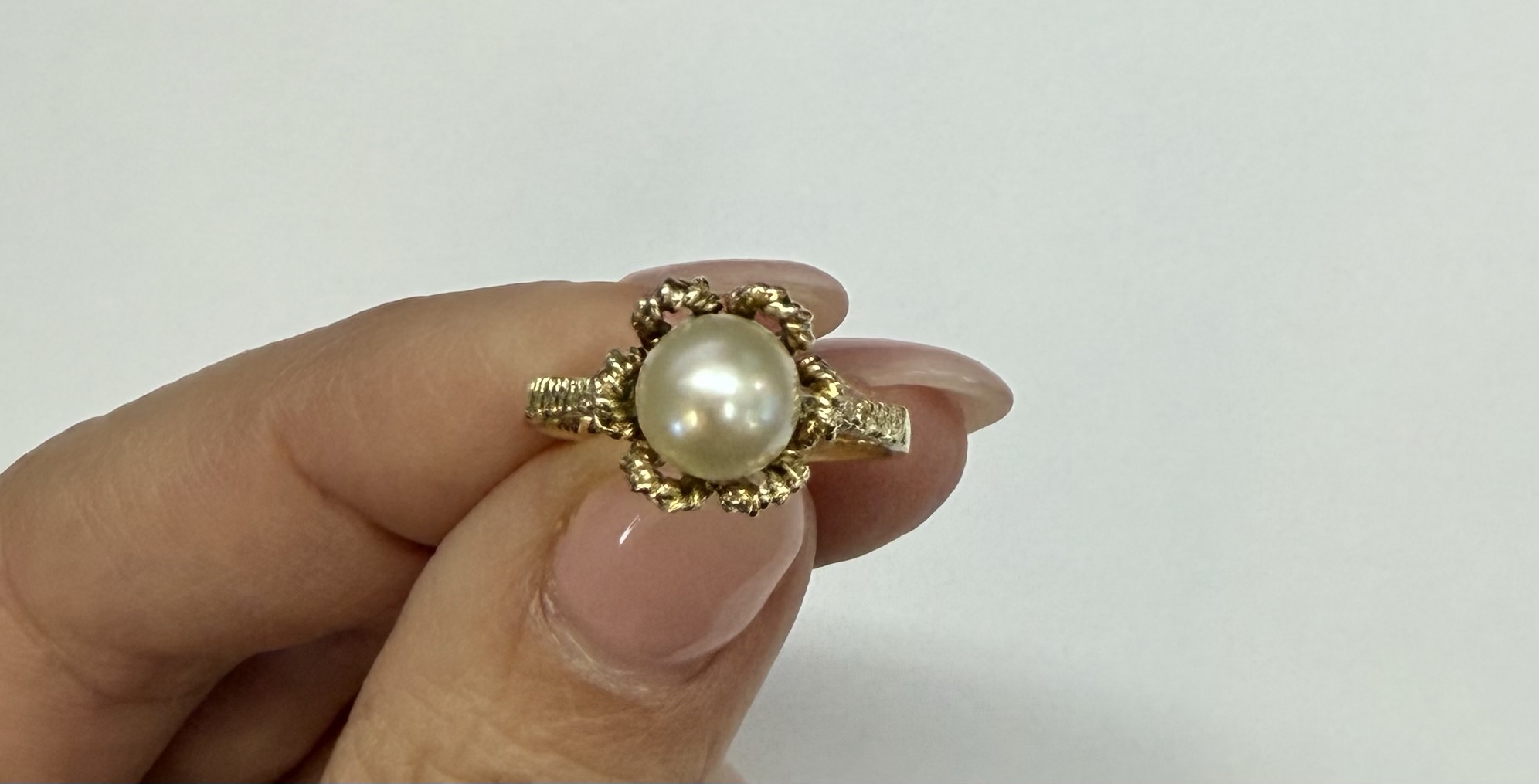 Vintage 14k Yellow Gold 6.5 MM Cultured Saltwater Pearl Ring - Image 20