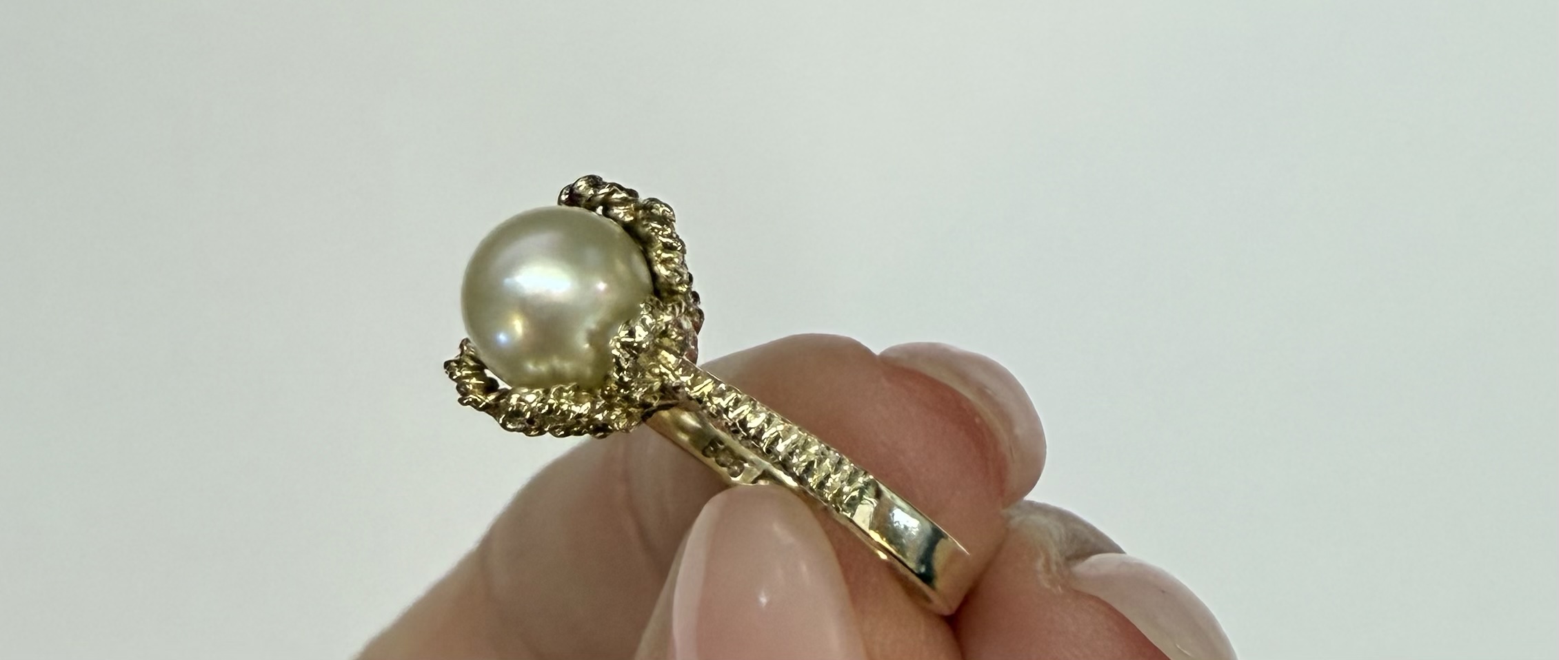 Vintage 14k Yellow Gold 6.5 MM Cultured Saltwater Pearl Ring - Image 21