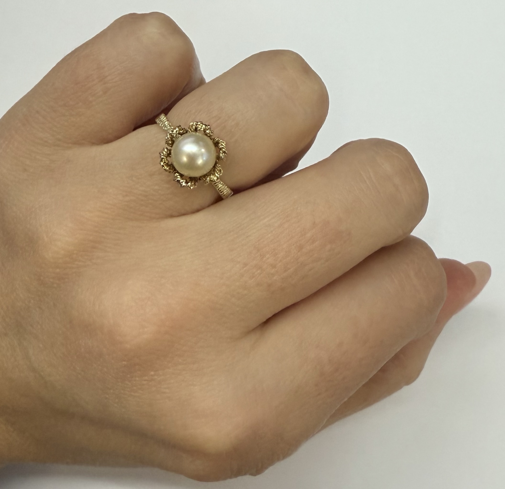 Vintage 14k Yellow Gold 6.5 MM Cultured Saltwater Pearl Ring - Image 23