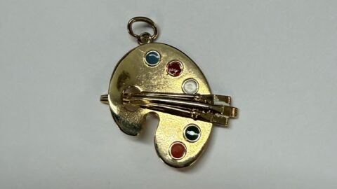 14k Yellow Gold & Enamel Artists' Pallet Charm