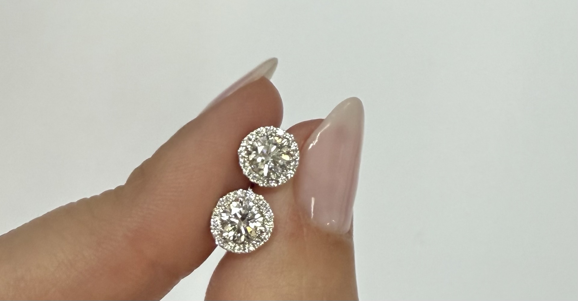 14k White Gold Genuine 1.01 Cttw Round Brilliant Cut Diamond Halo Stud Earrings - Image 23