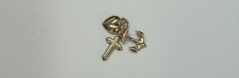 Vintage 14k Yellow Gold Faith, Hope, & Charity Charm