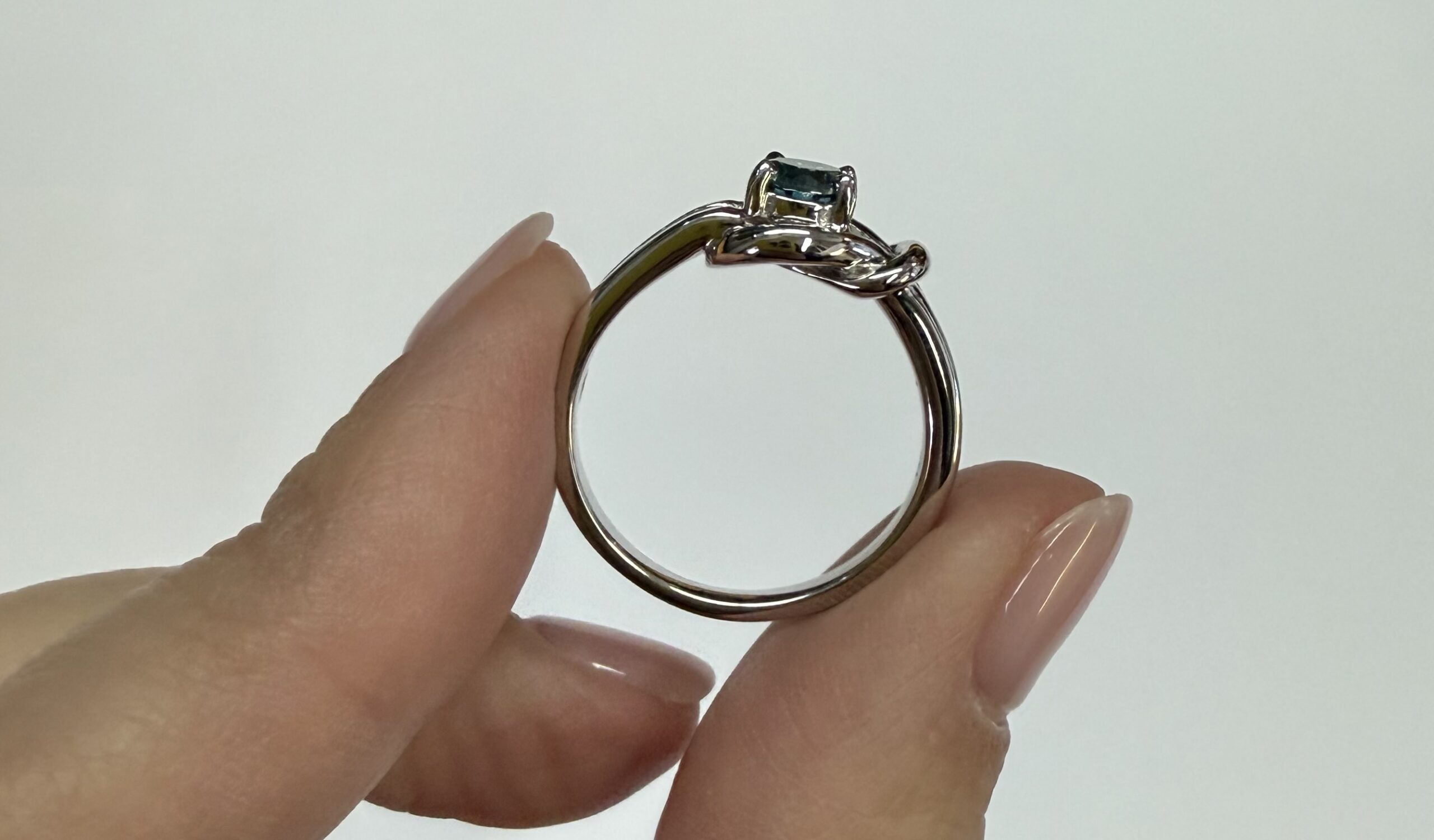 14k White Gold Genuine .47 Cttw Blue Diamond Ring - Image 33