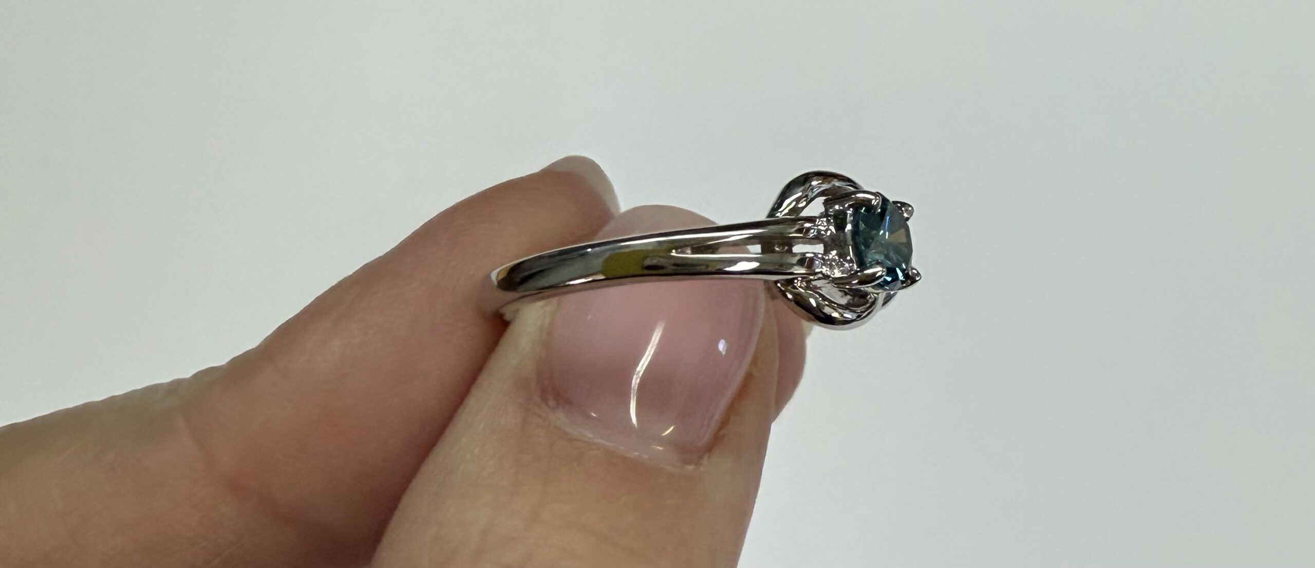 14k White Gold Genuine .47 Cttw Blue Diamond Ring - Image 32