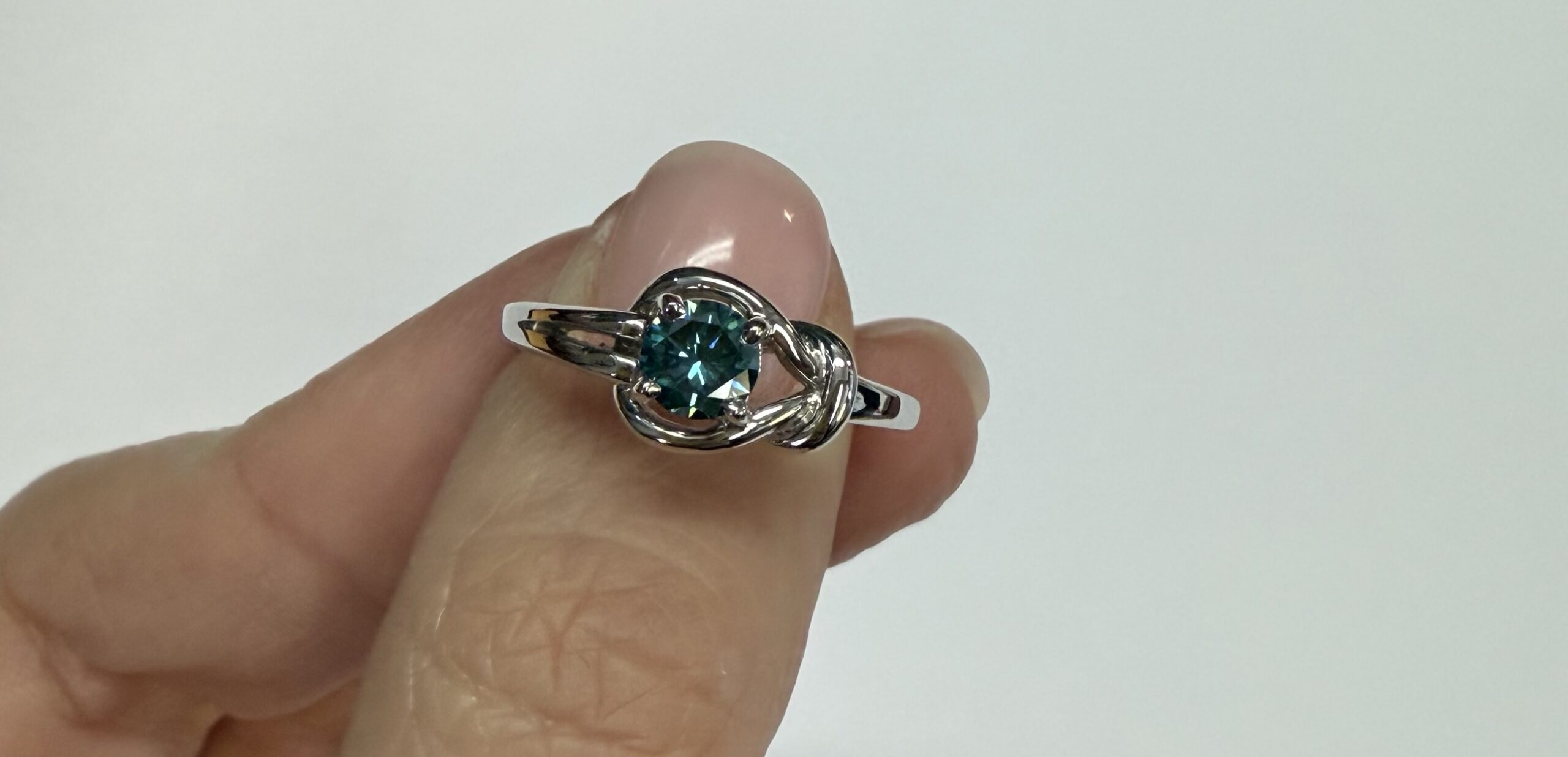 14k White Gold Genuine .47 Cttw Blue Diamond Ring - Image 31