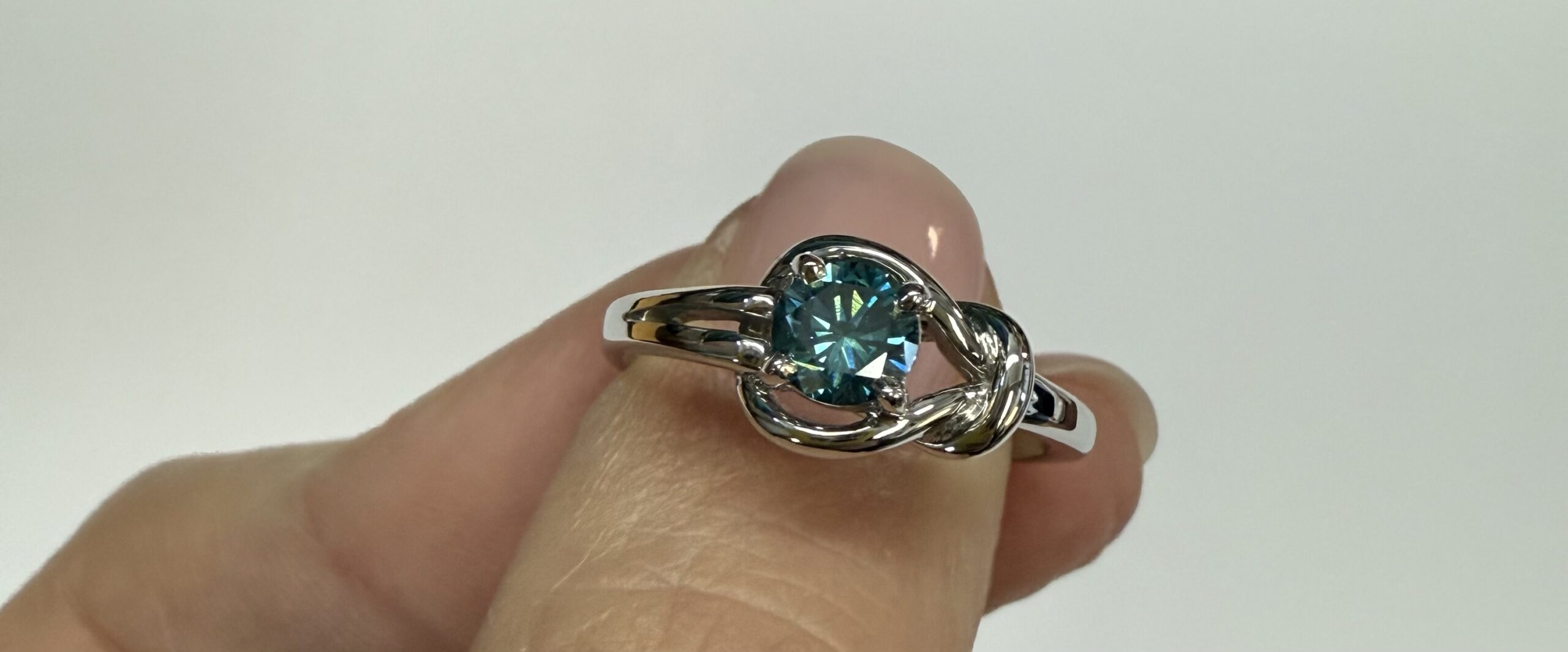 14k White Gold Genuine .47 Cttw Blue Diamond Ring - Image 30