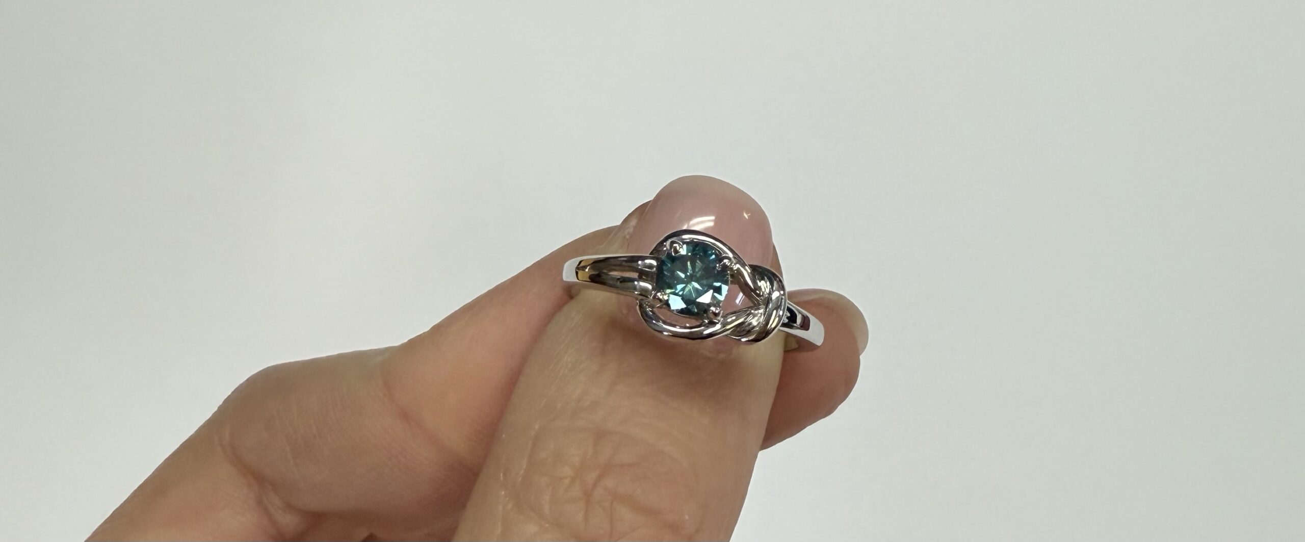 14k White Gold Genuine .47 Cttw Blue Diamond Ring - Image 10