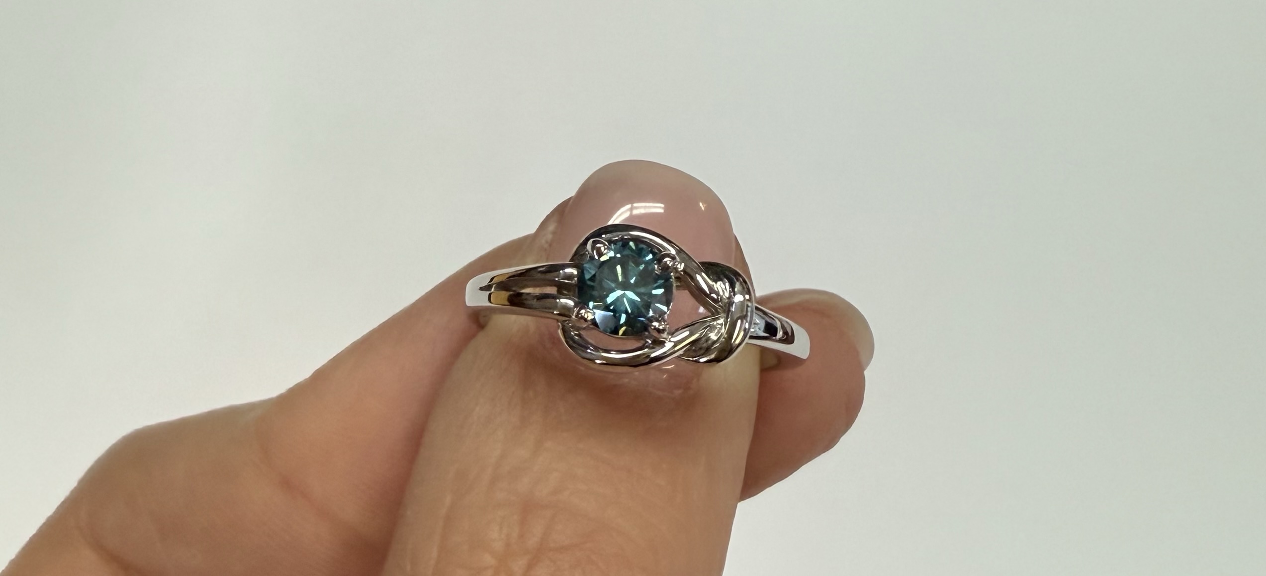 14k White Gold Genuine .47 Cttw Blue Diamond Ring - Image 13
