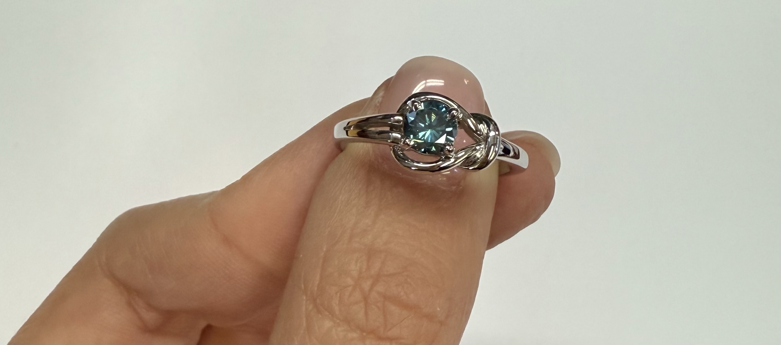 14k White Gold Genuine .47 Cttw Blue Diamond Ring - Image 14