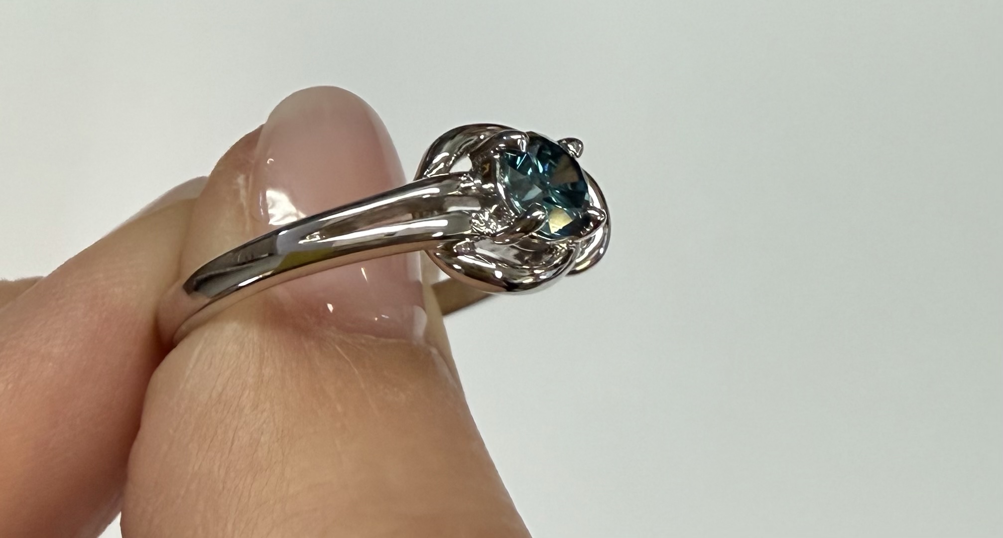 14k White Gold Genuine .47 Cttw Blue Diamond Ring - Image 15