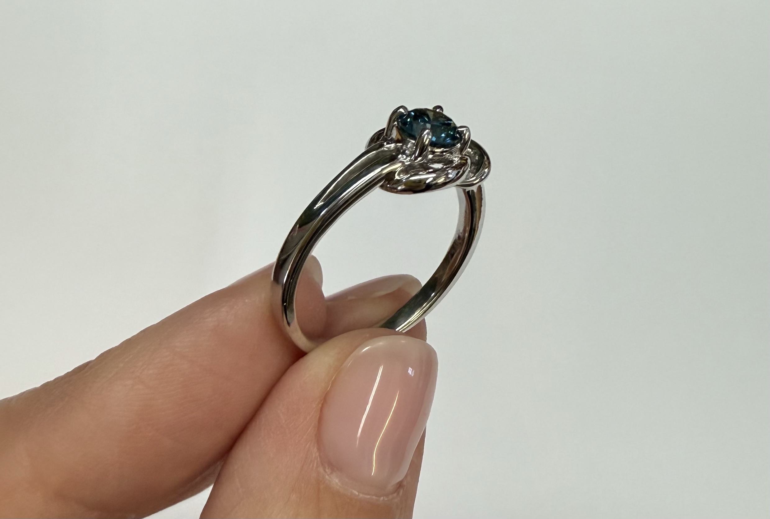 14k White Gold Genuine .47 Cttw Blue Diamond Ring - Image 18