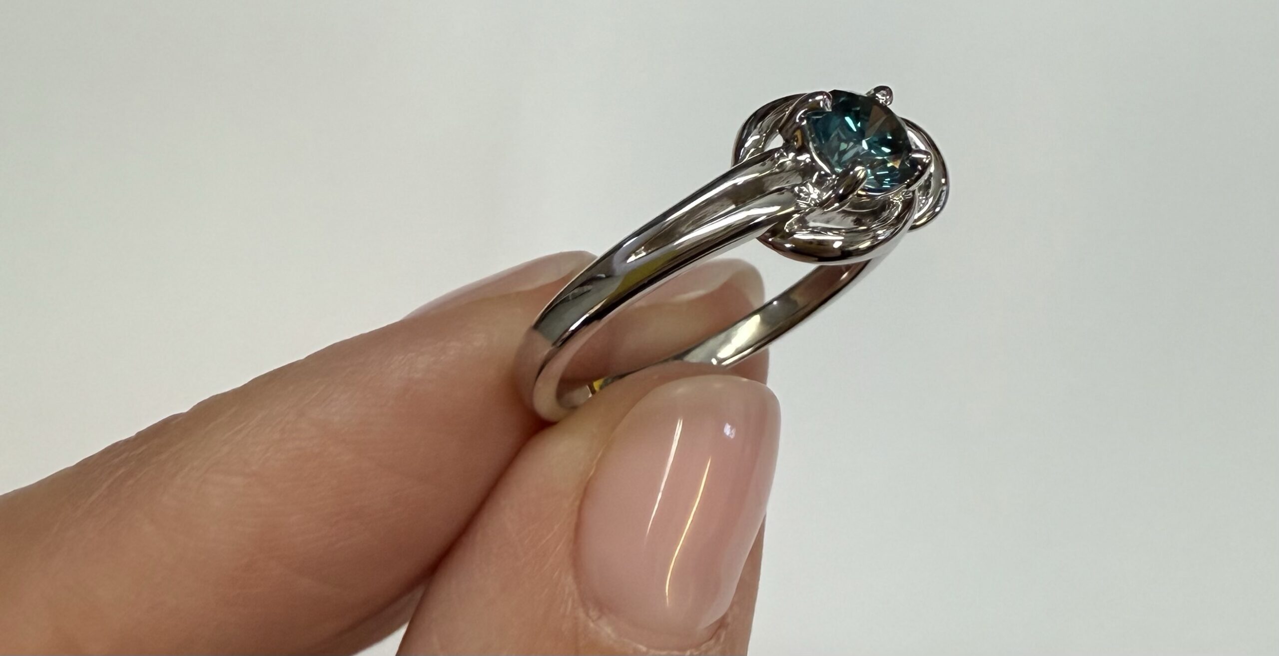 14k White Gold Genuine .47 Cttw Blue Diamond Ring - Image 19