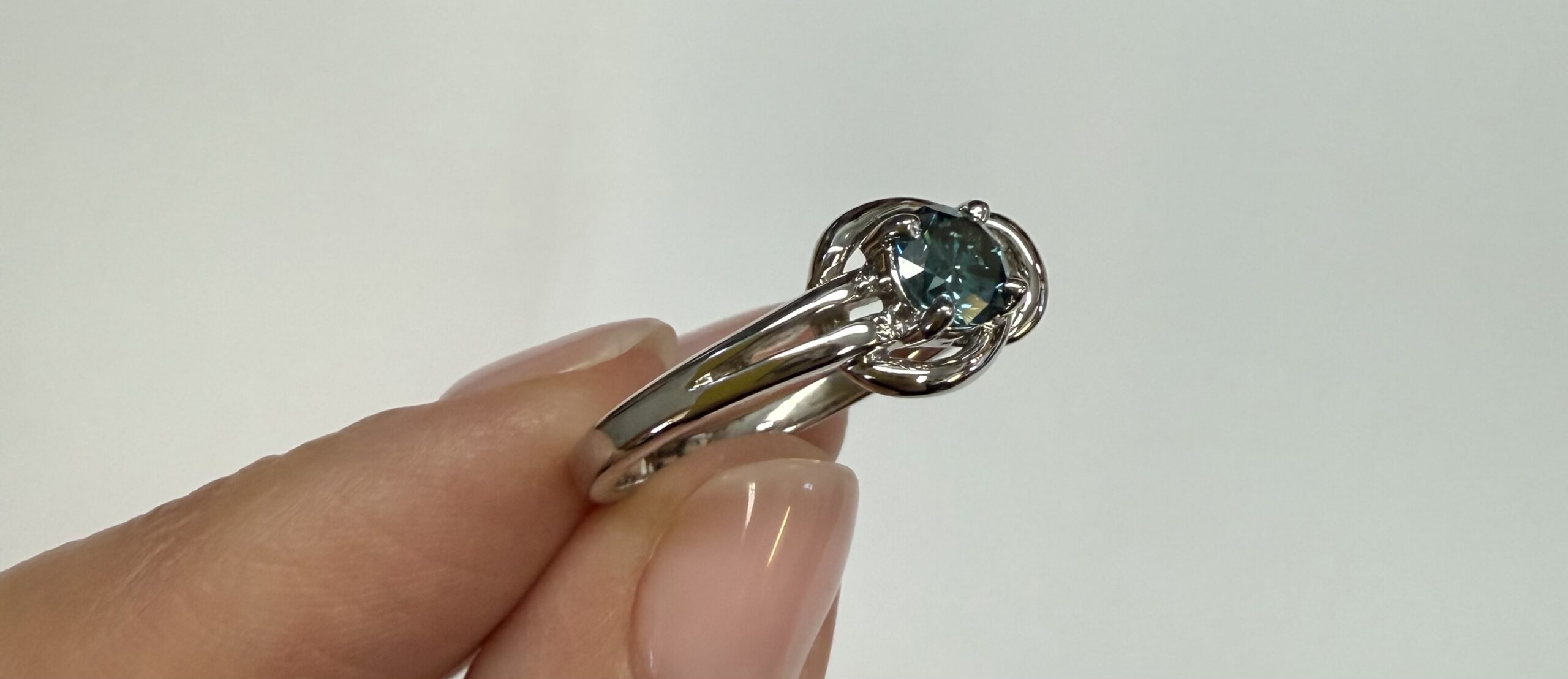 14k White Gold Genuine .47 Cttw Blue Diamond Ring - Image 20