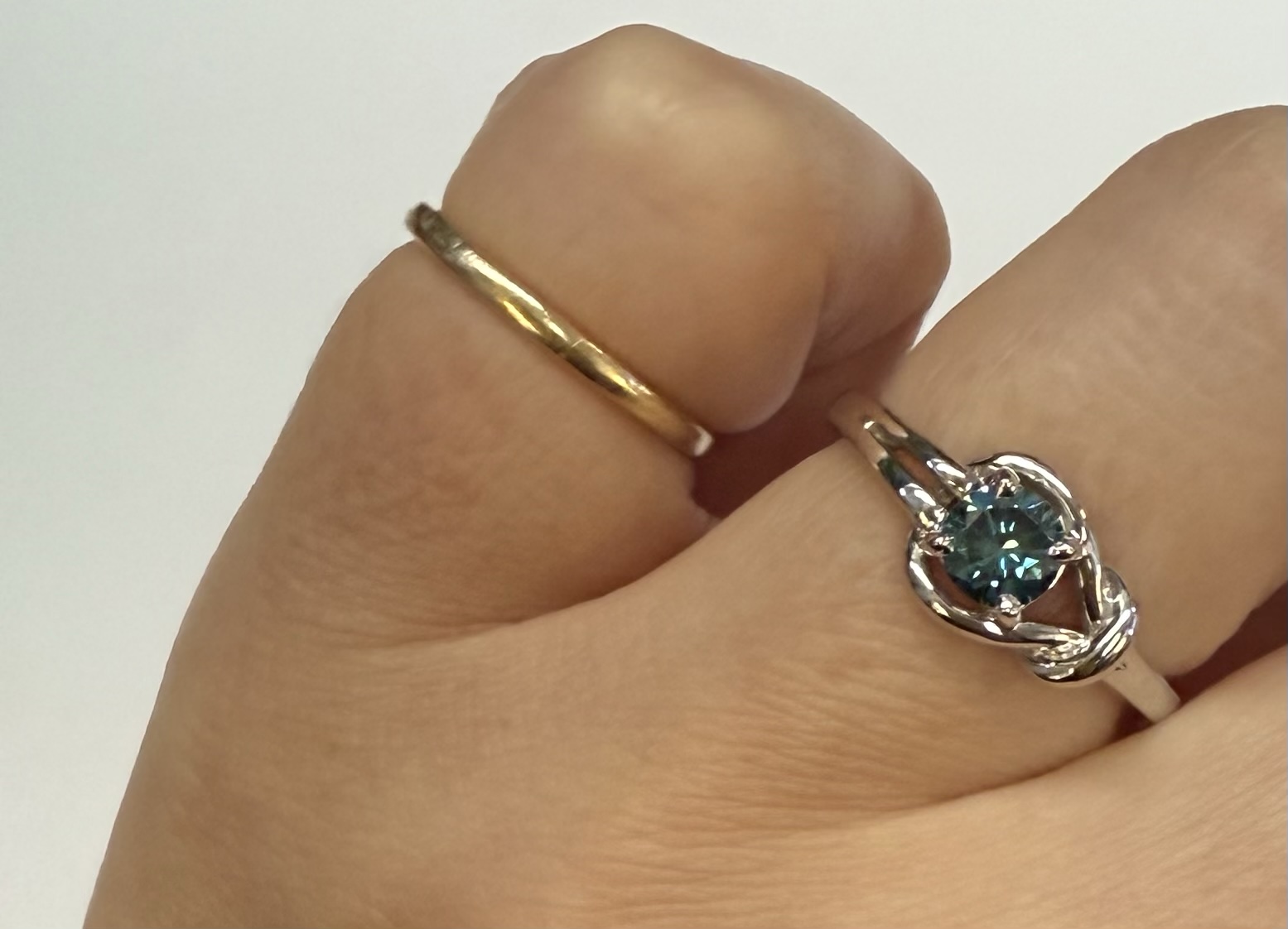 14k White Gold Genuine .47 Cttw Blue Diamond Ring - Image 21