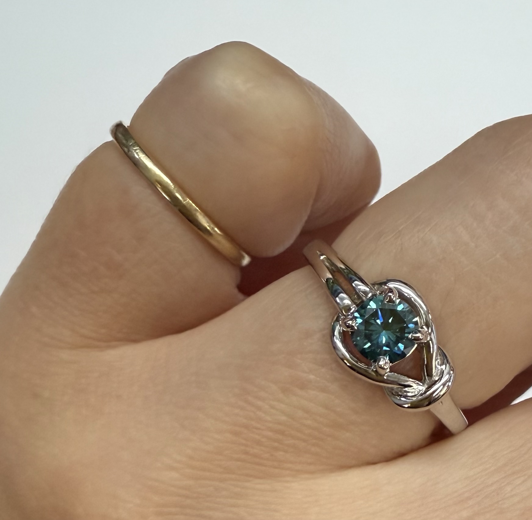 14k White Gold Genuine .47 Cttw Blue Diamond Ring - Image 24