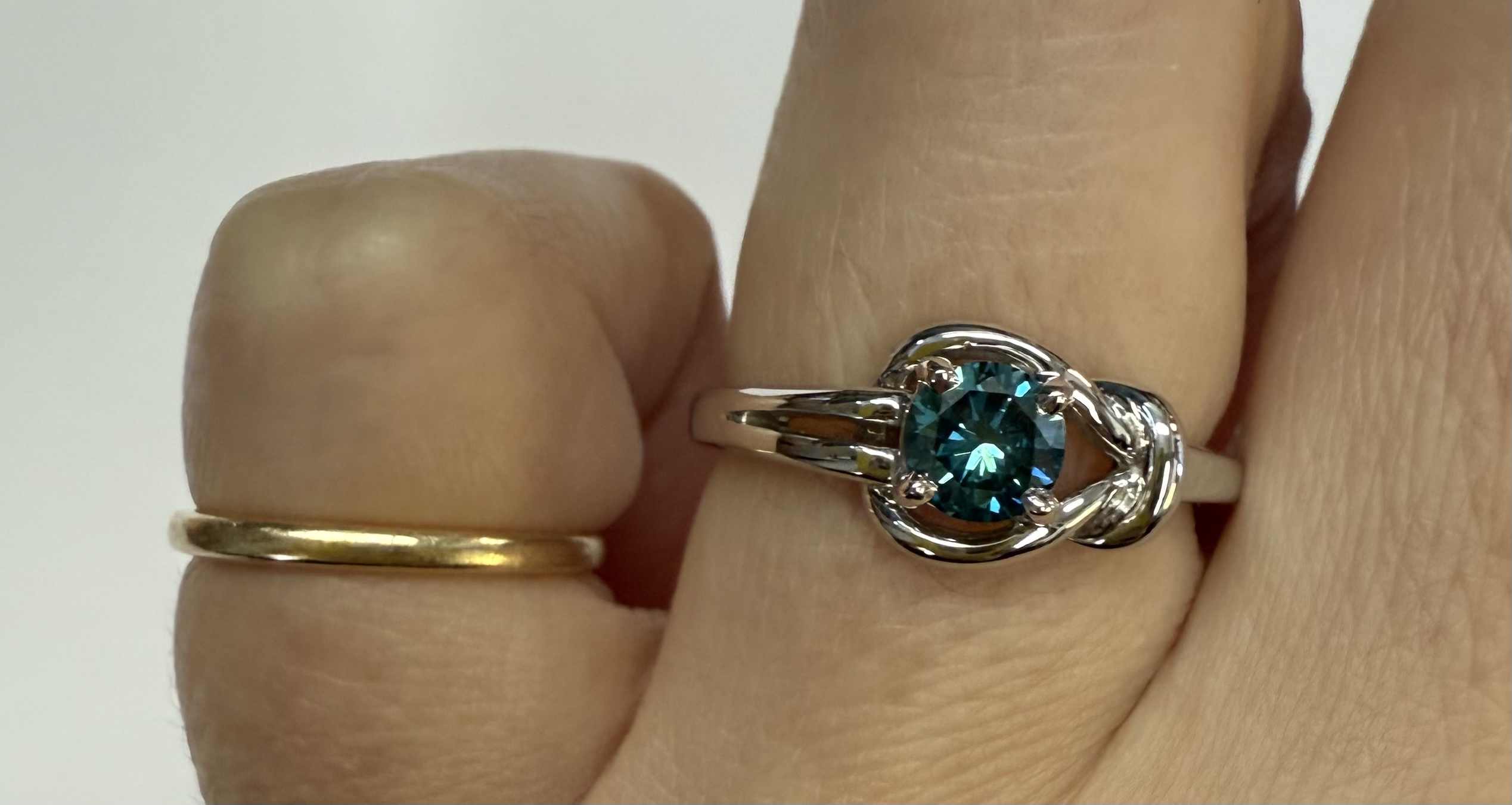 14k White Gold Genuine .47 Cttw Blue Diamond Ring - Image 26