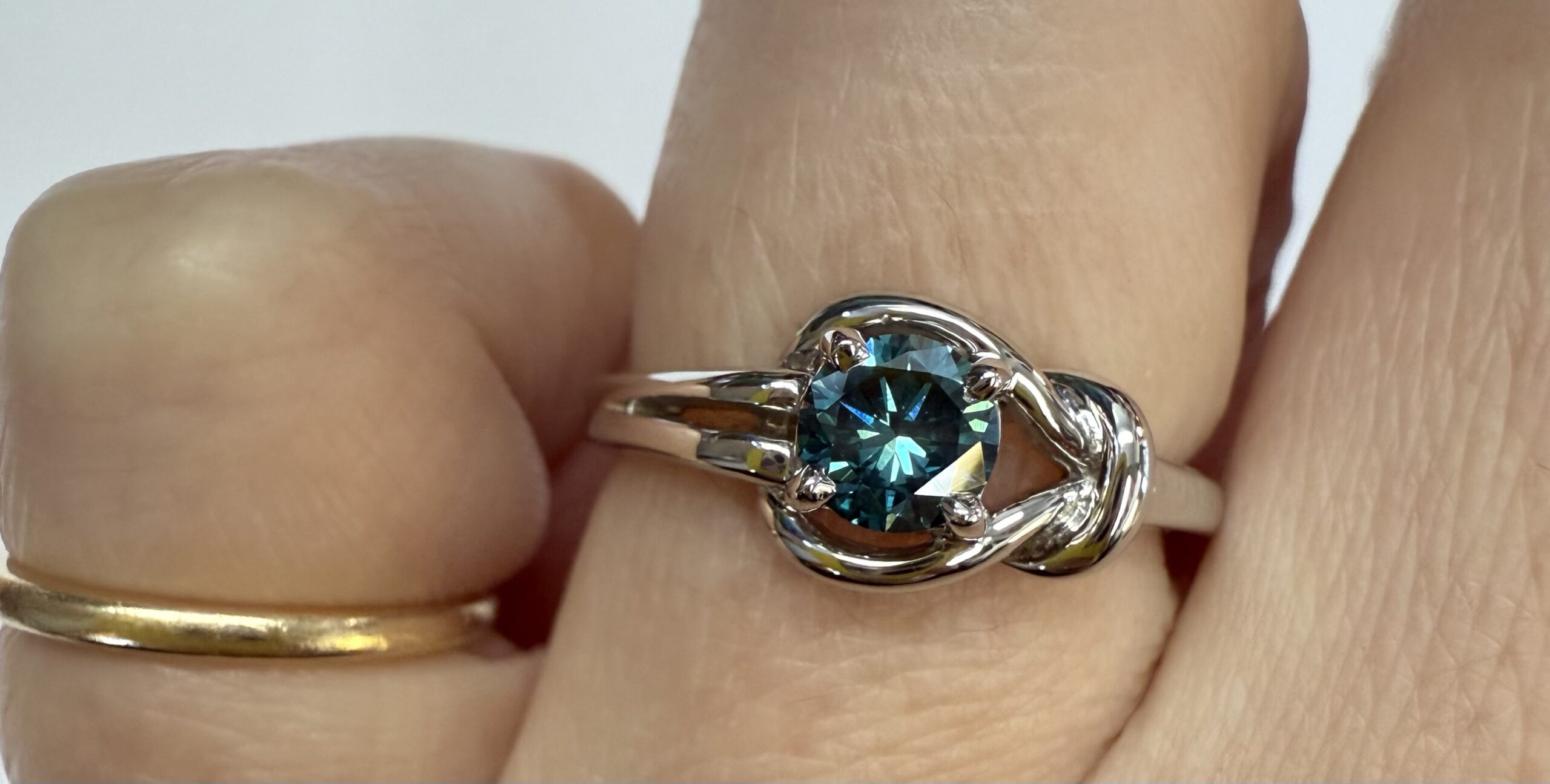 14k White Gold Genuine .47 Cttw Blue Diamond Ring - Image 27