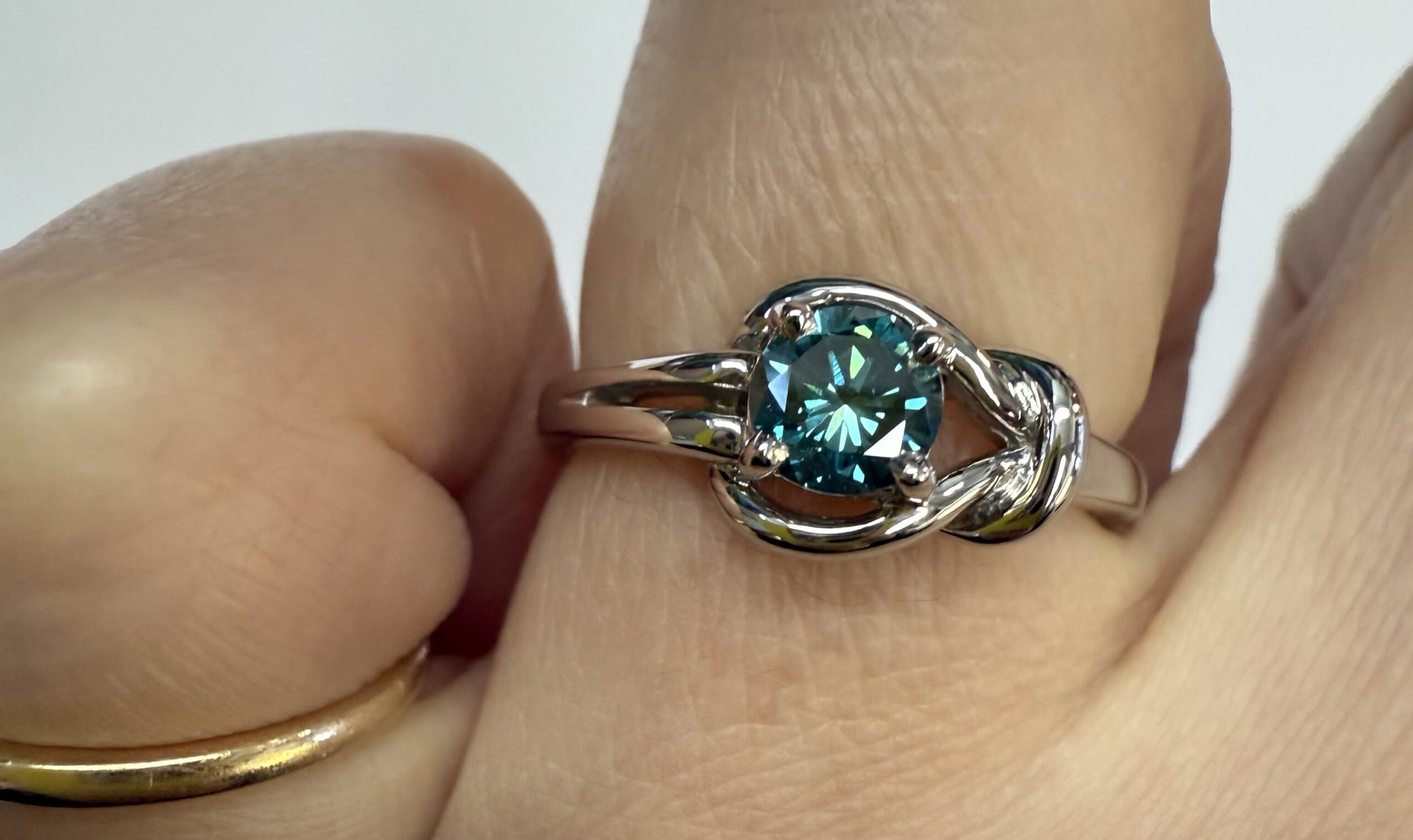 14k White Gold Genuine .47 Cttw Blue Diamond Ring - Image 29