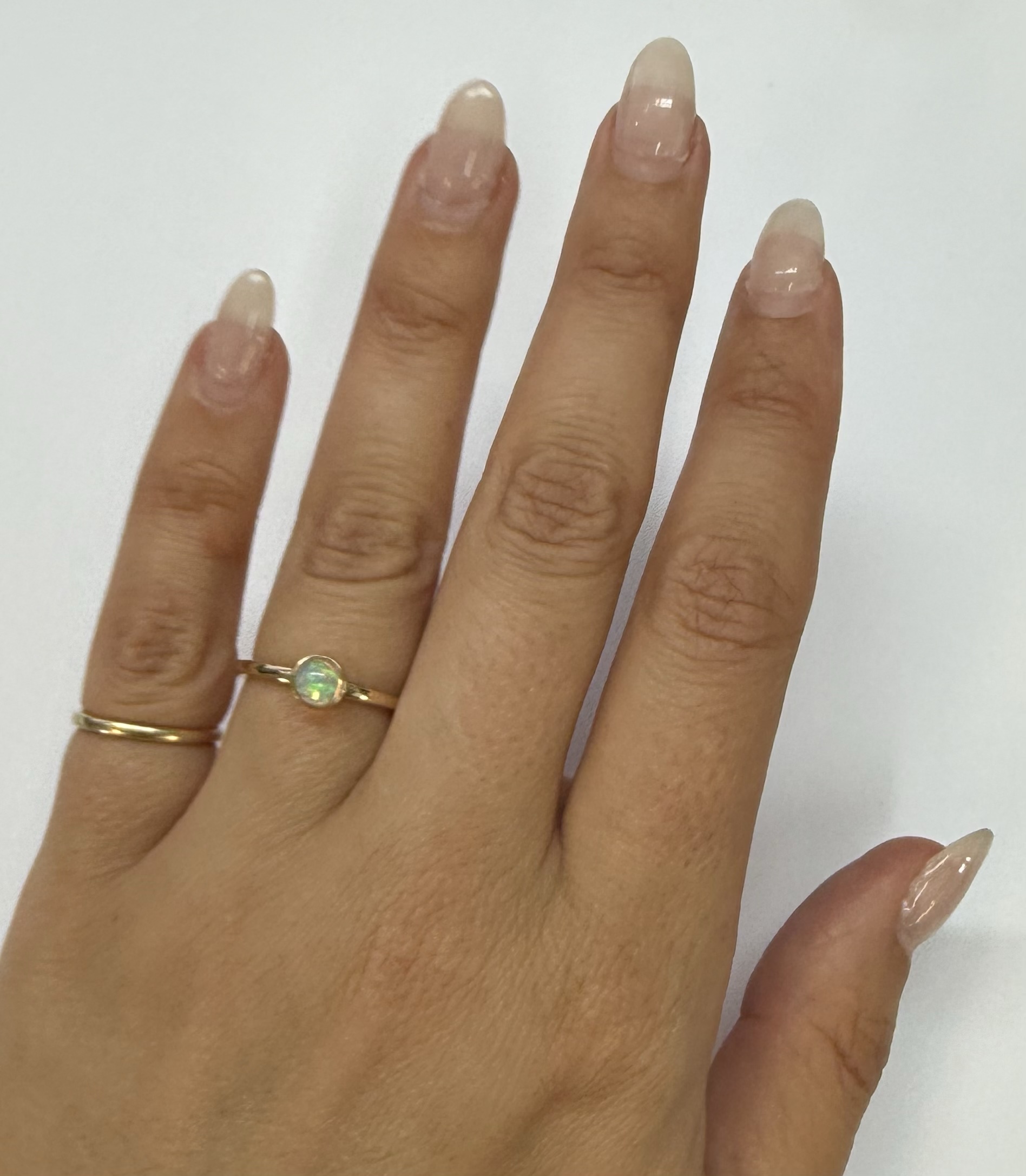 14k Yellow Gold Genuine .31 Cttw Opal Bezel Ring - Image 15