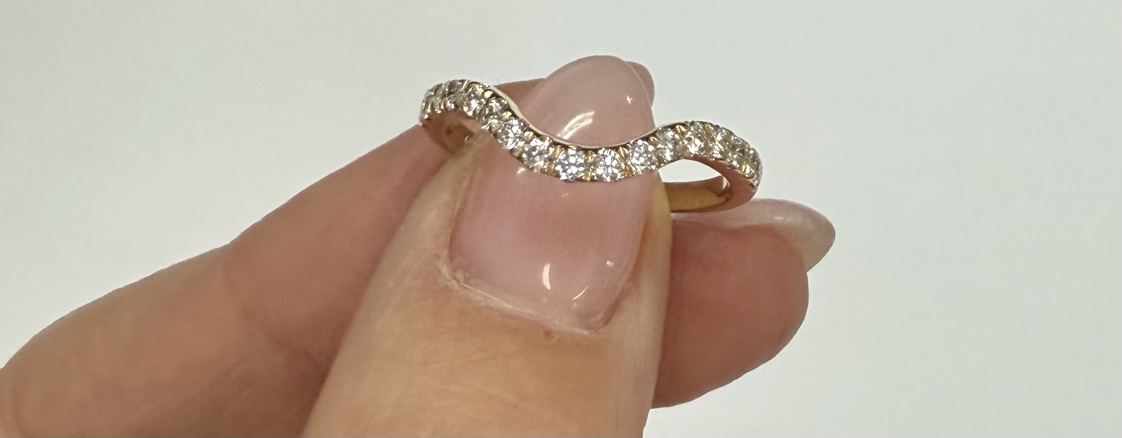 14k Yellow Gold Curved 17 Stone Genuine .38 Cttw Round Brilliant Cut Diamond Band - Image 11